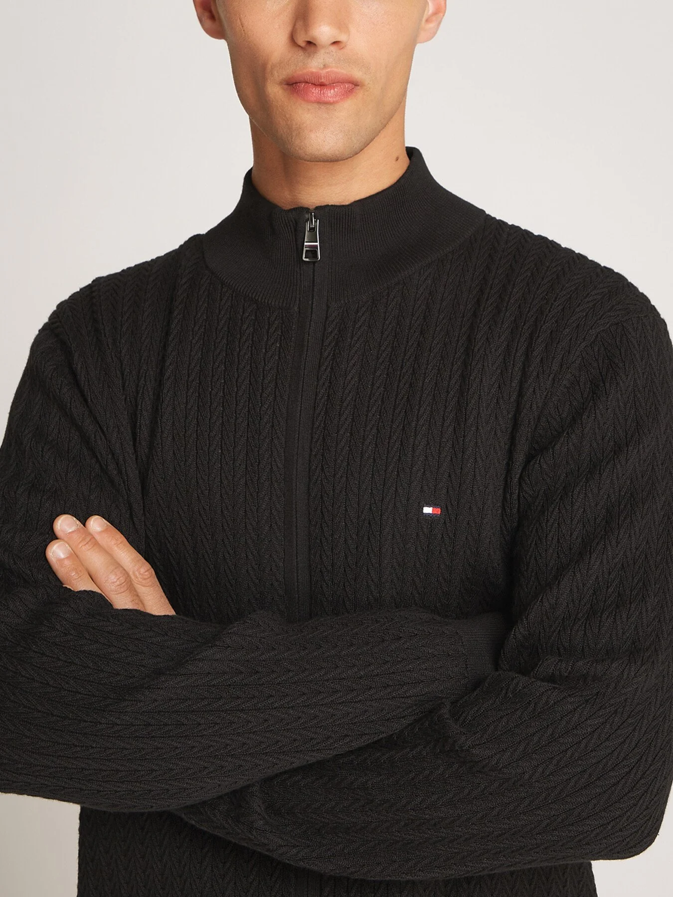 Herringbone Zip Sweater - Image 3