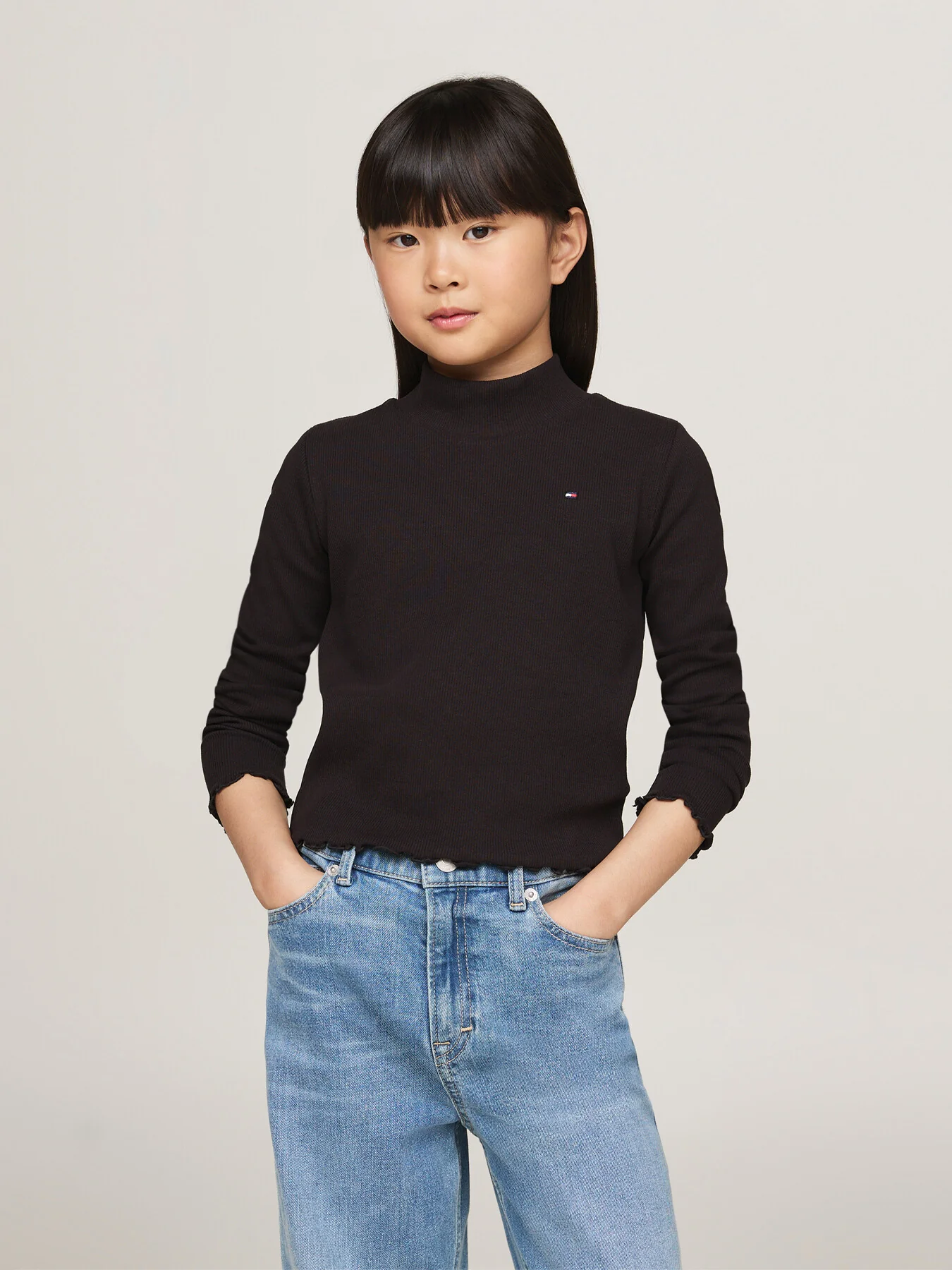 Mock Turtleneck Stripe Extra Slim Top - Image 2