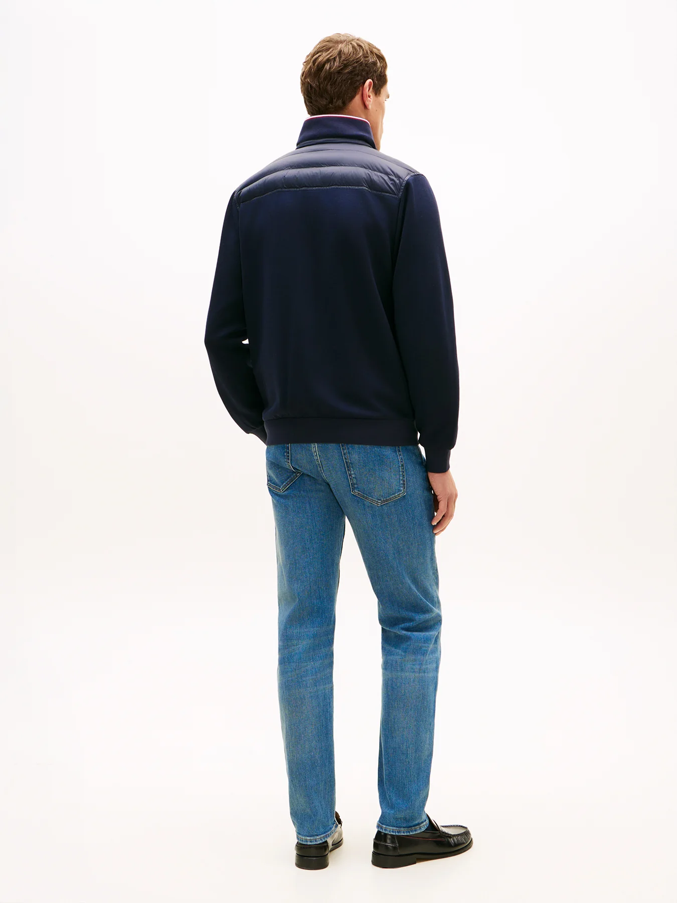 Quilted Zip Sweatshirt Blue - Image 5