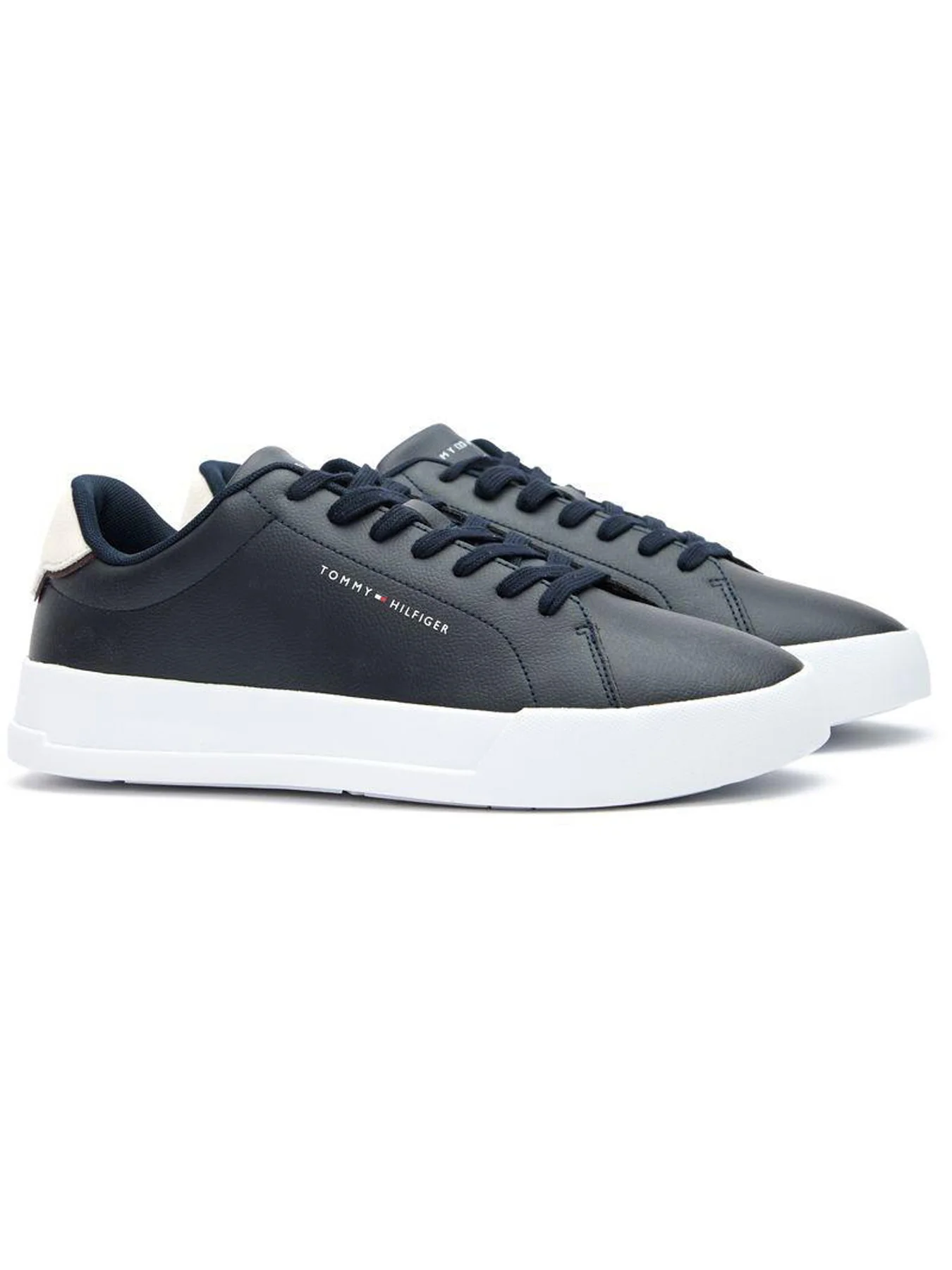 Tommy Hilfiger Court Leather Detail Trainers Blue - Image 2