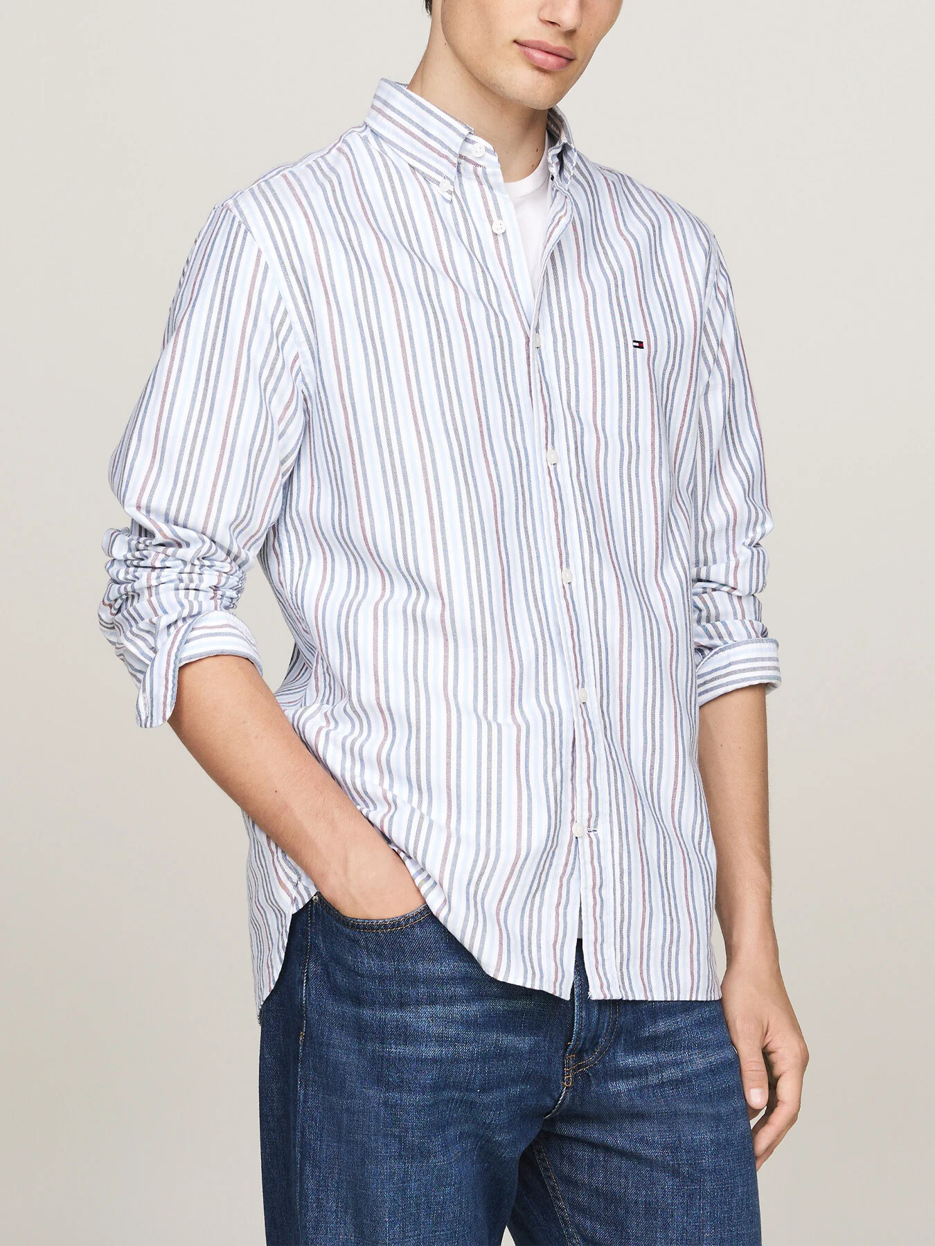 Multi Stripe Regular Fit Oxford - Image 2