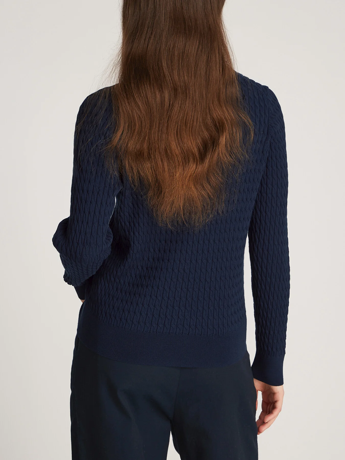 Cotton Cable V-Neck Sweater - Image 4
