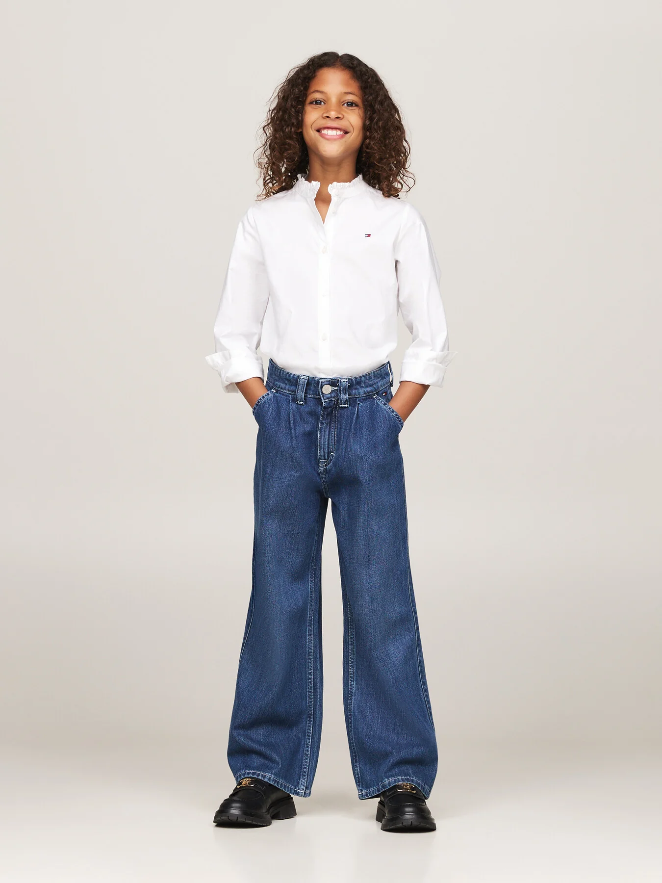 Wide Leg Front Pleat Jeans - Image 3