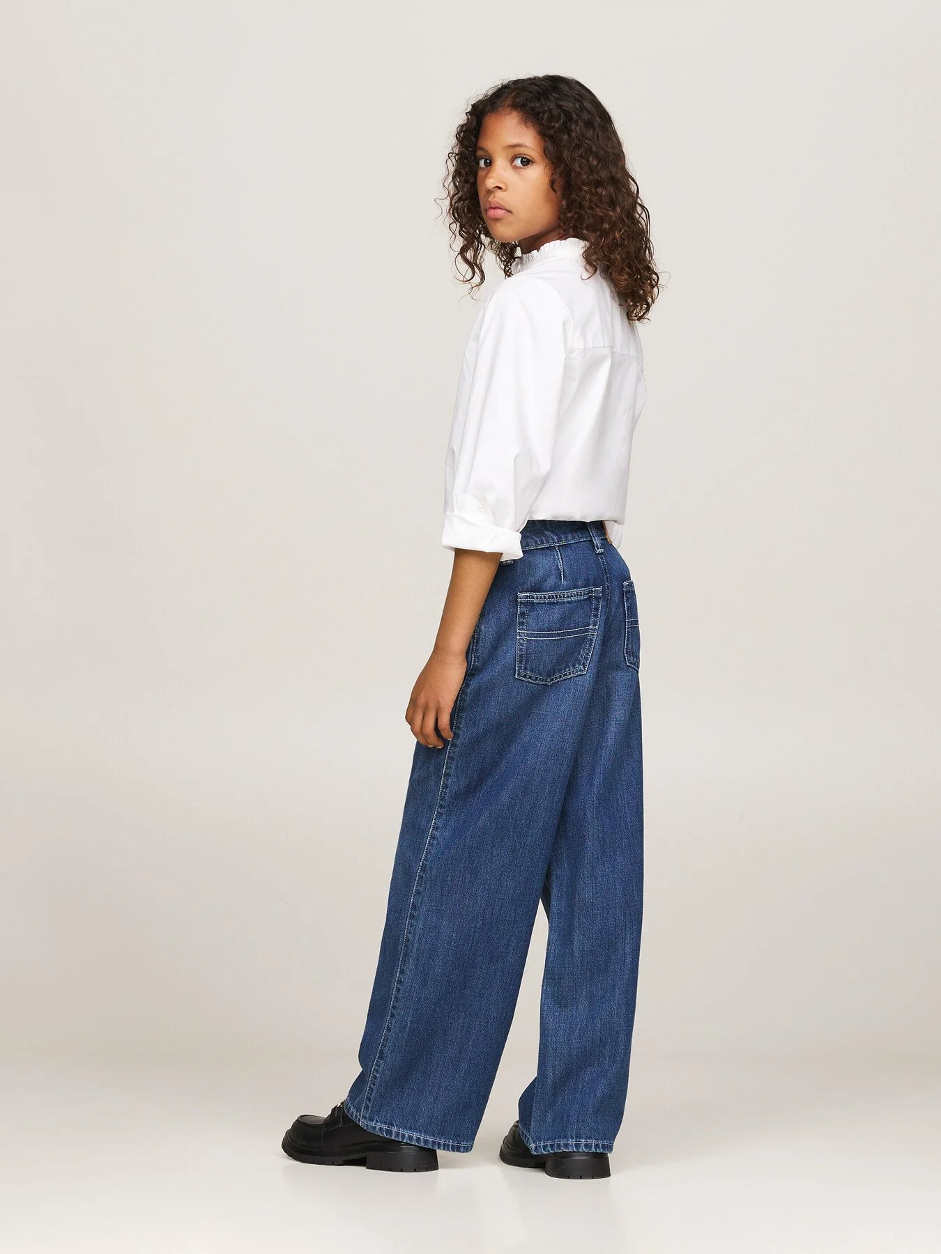 Wide Leg Front Pleat Jeans - Image 5