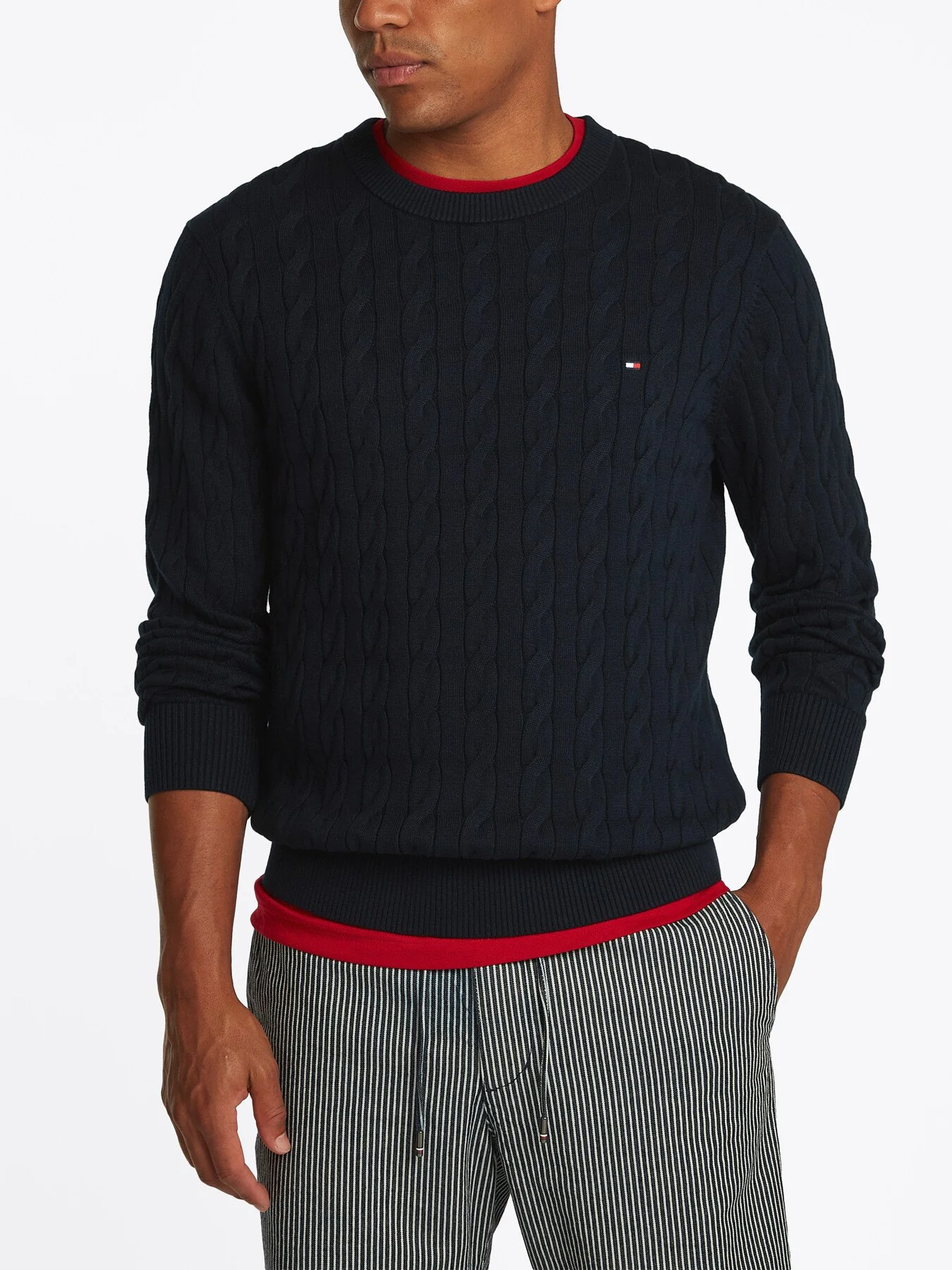 Cable Knit Crew Neck Jumper - Image 6