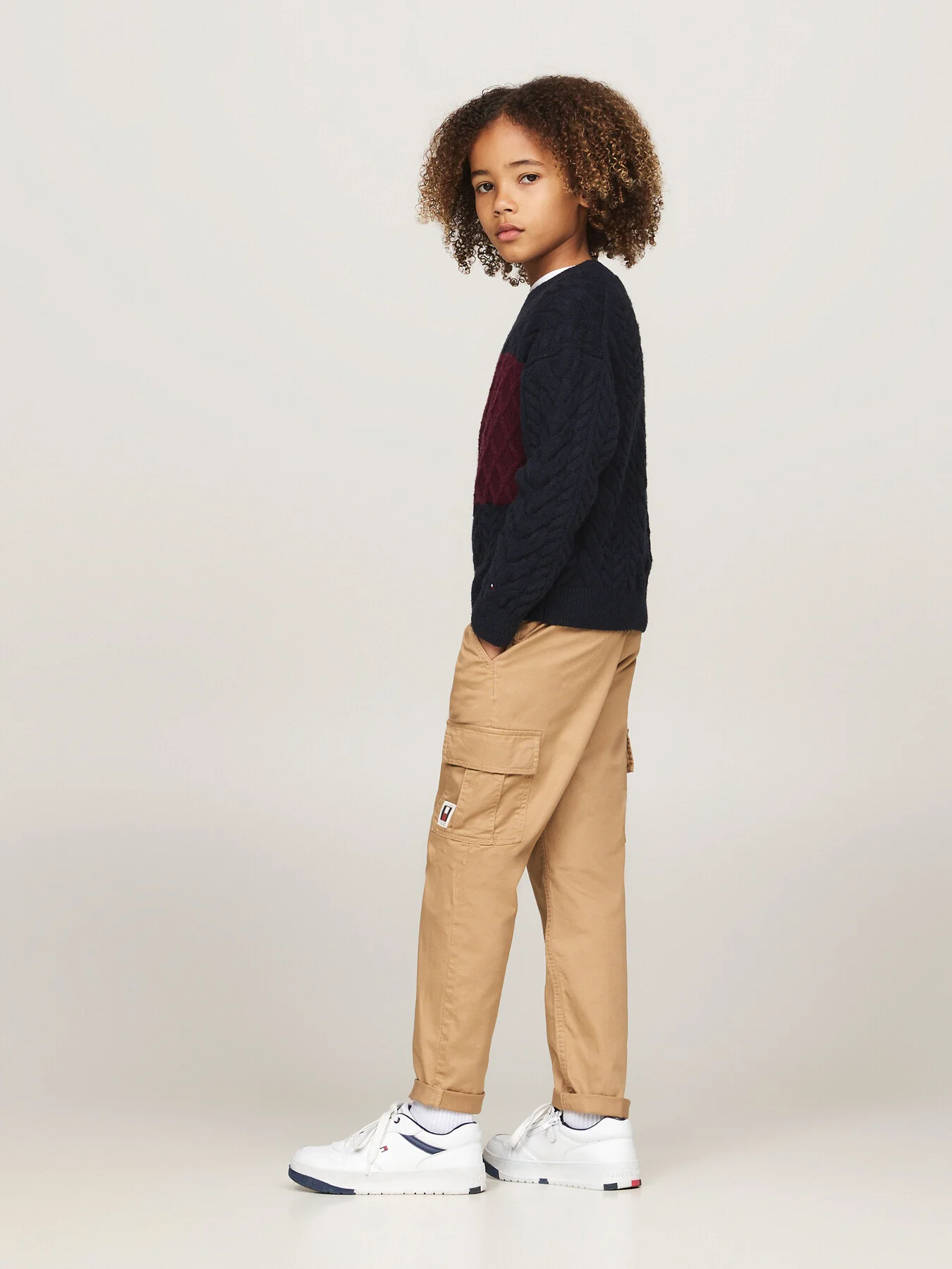Colour-Blocked Cable Knit Jumper - Image 3