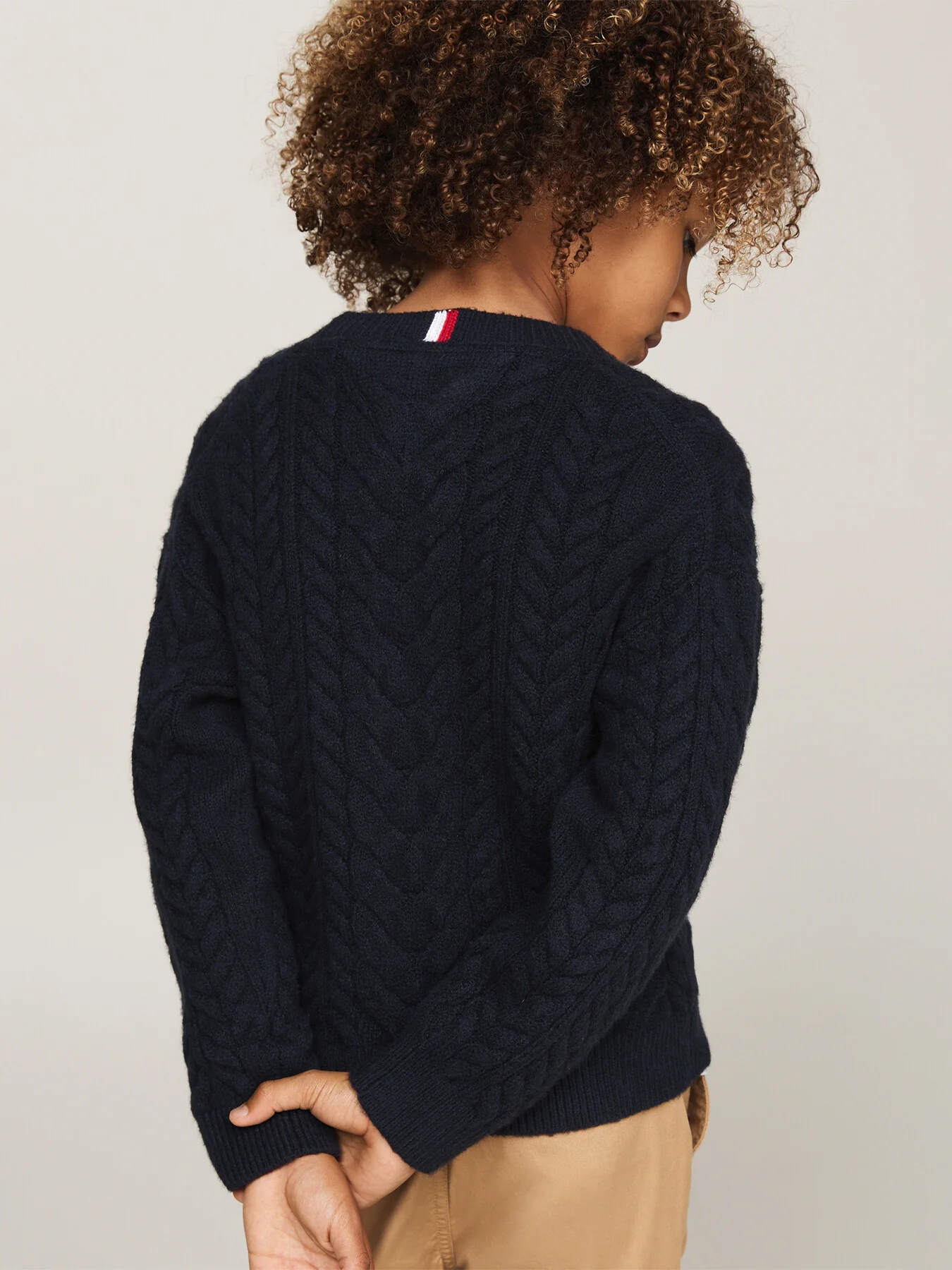 Colour-Blocked Cable Knit Jumper - Image 4