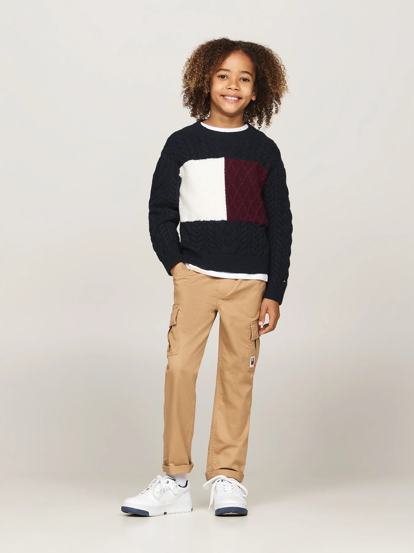 Colour-Blocked Cable Knit Jumper - Image 5