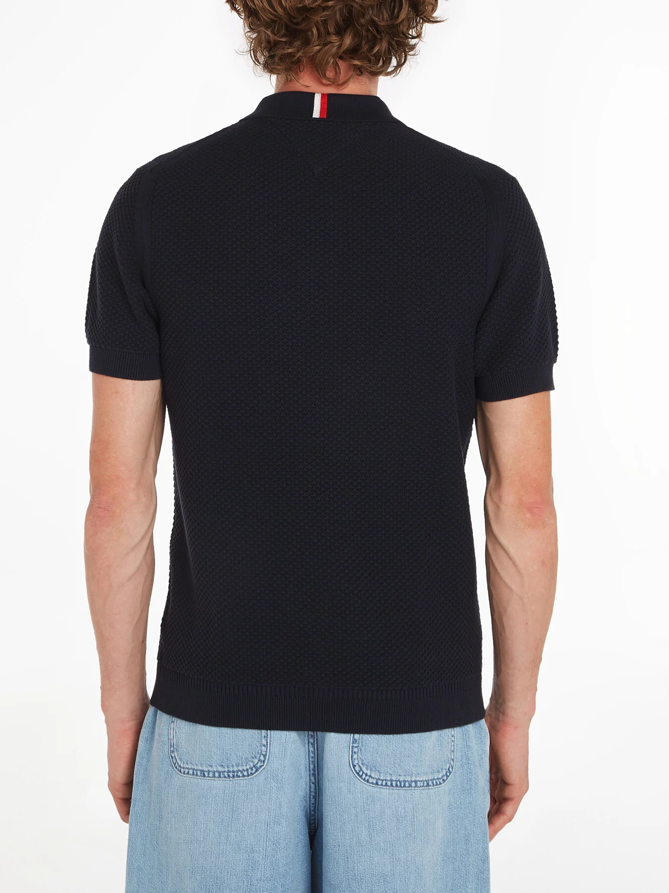 Oval Waffle Knit Regular Fit Polo - Image 2
