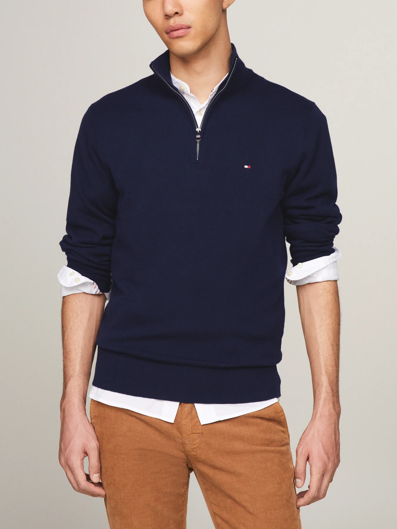 Pima Cashmere Blend Zip Sweater - Image 2
