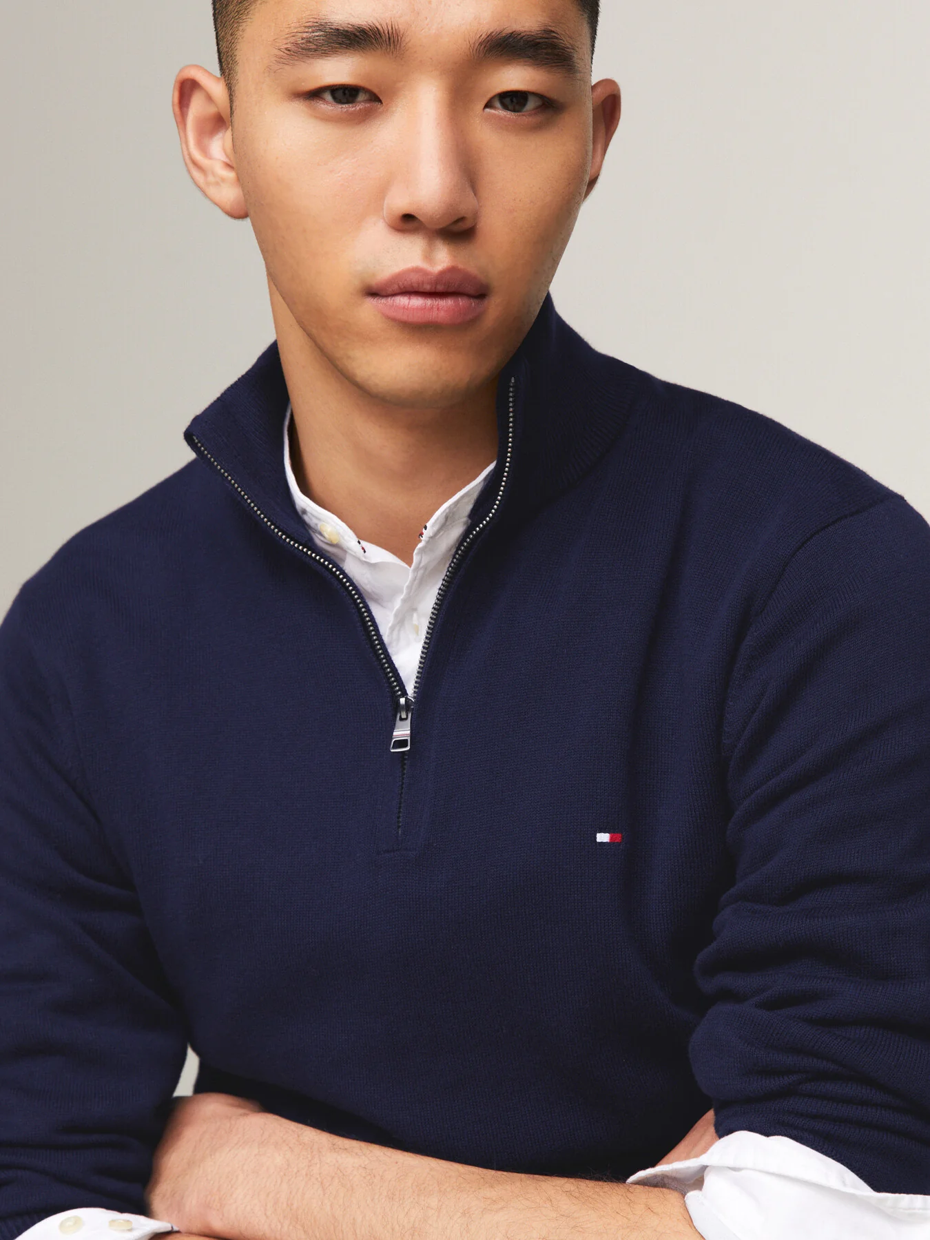 Pima Cashmere Blend Zip Sweater - Image 4