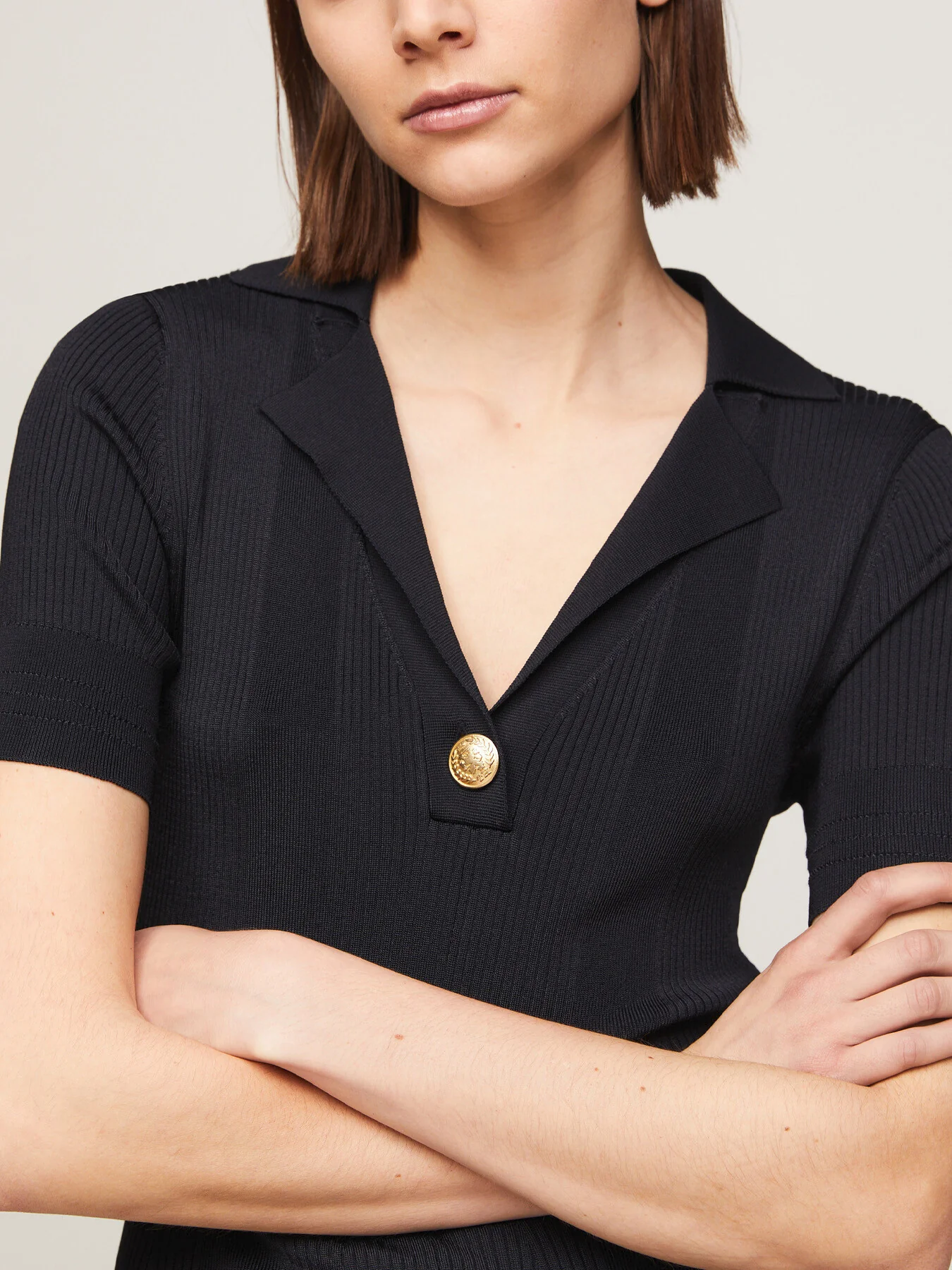 Ribbed Polo Fit And Flare Sweater Dress - Image 3
