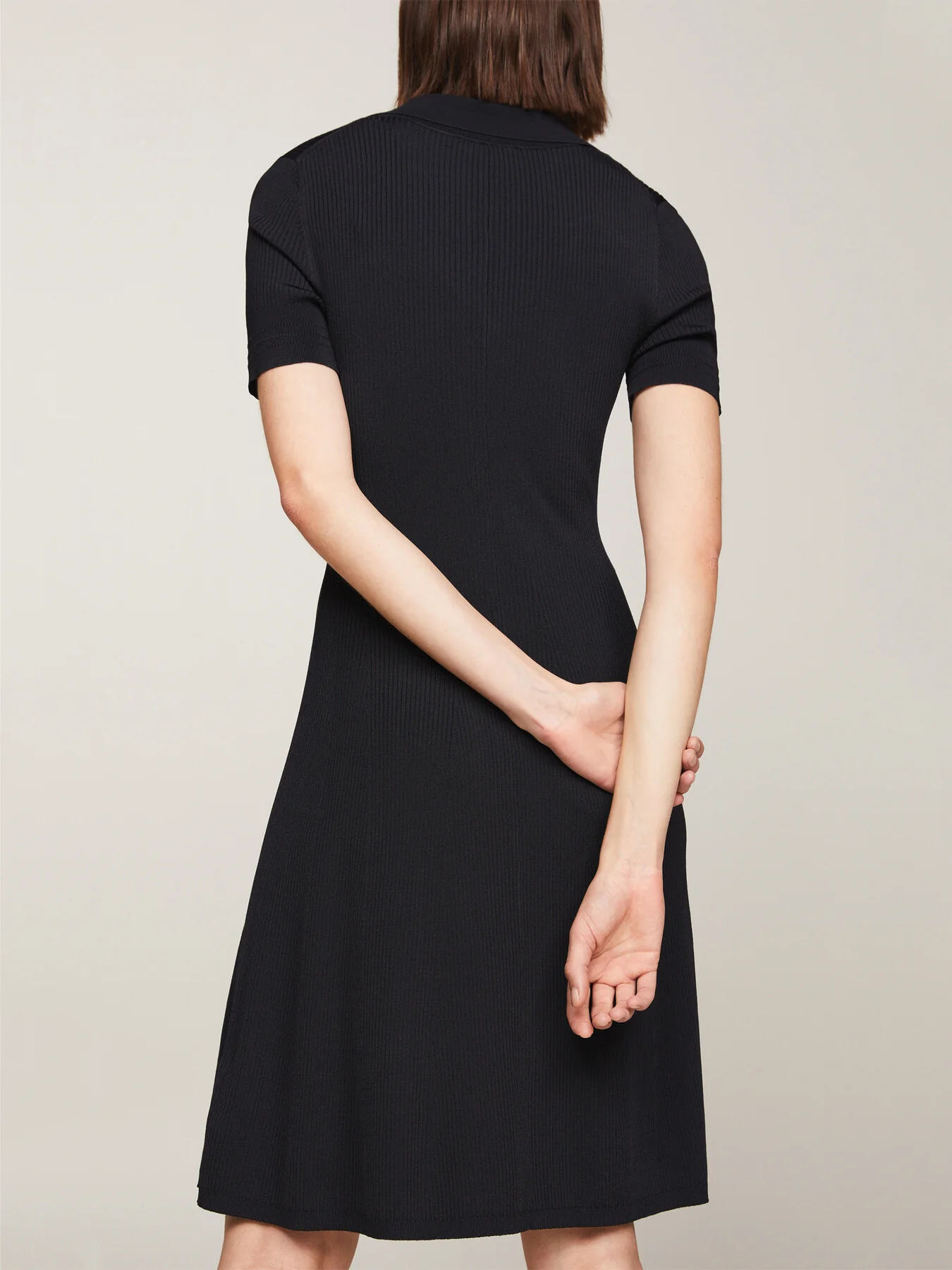Ribbed Polo Fit And Flare Sweater Dress - Image 5