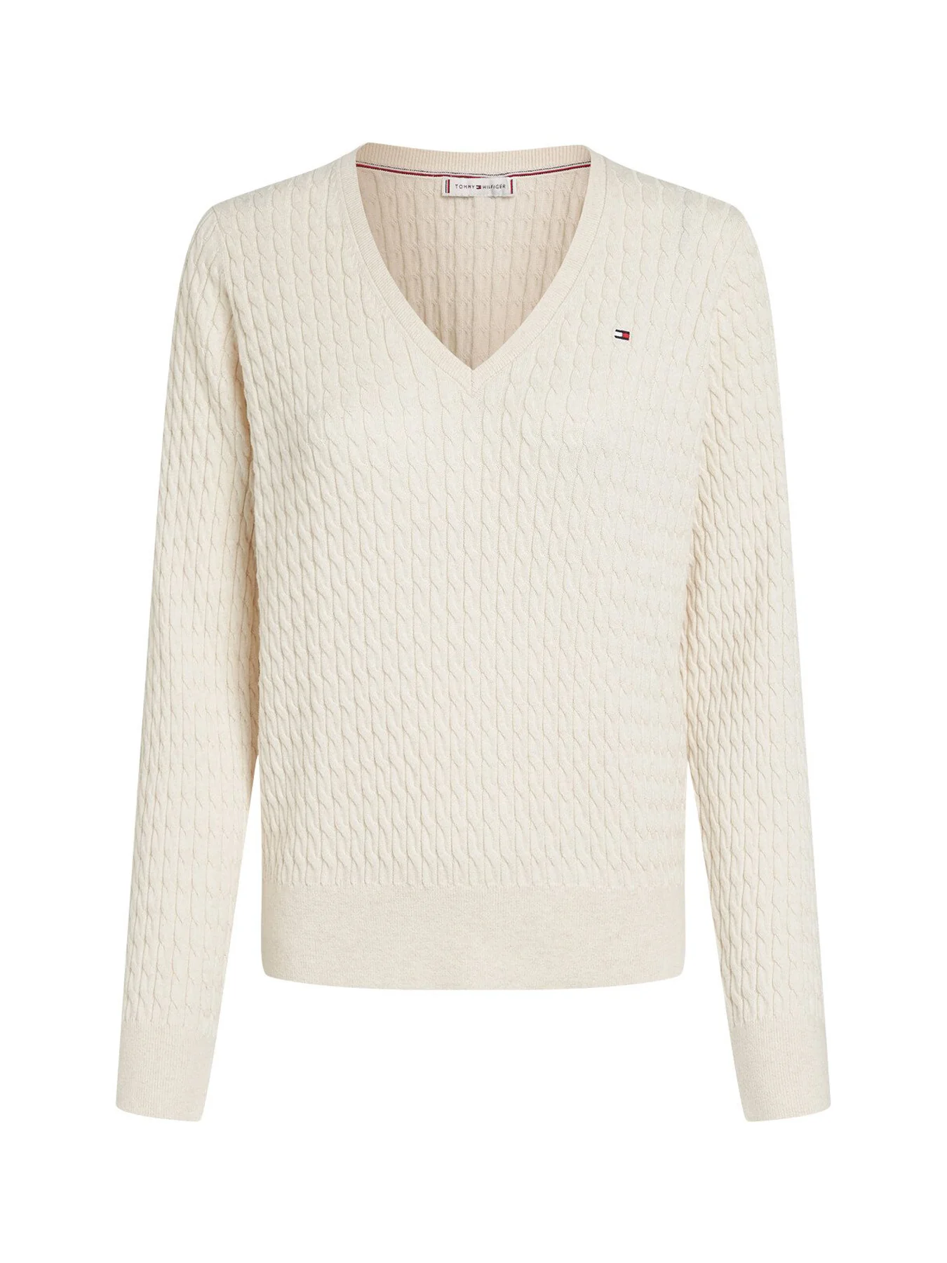 Cotton Cable V-Neck Sweater