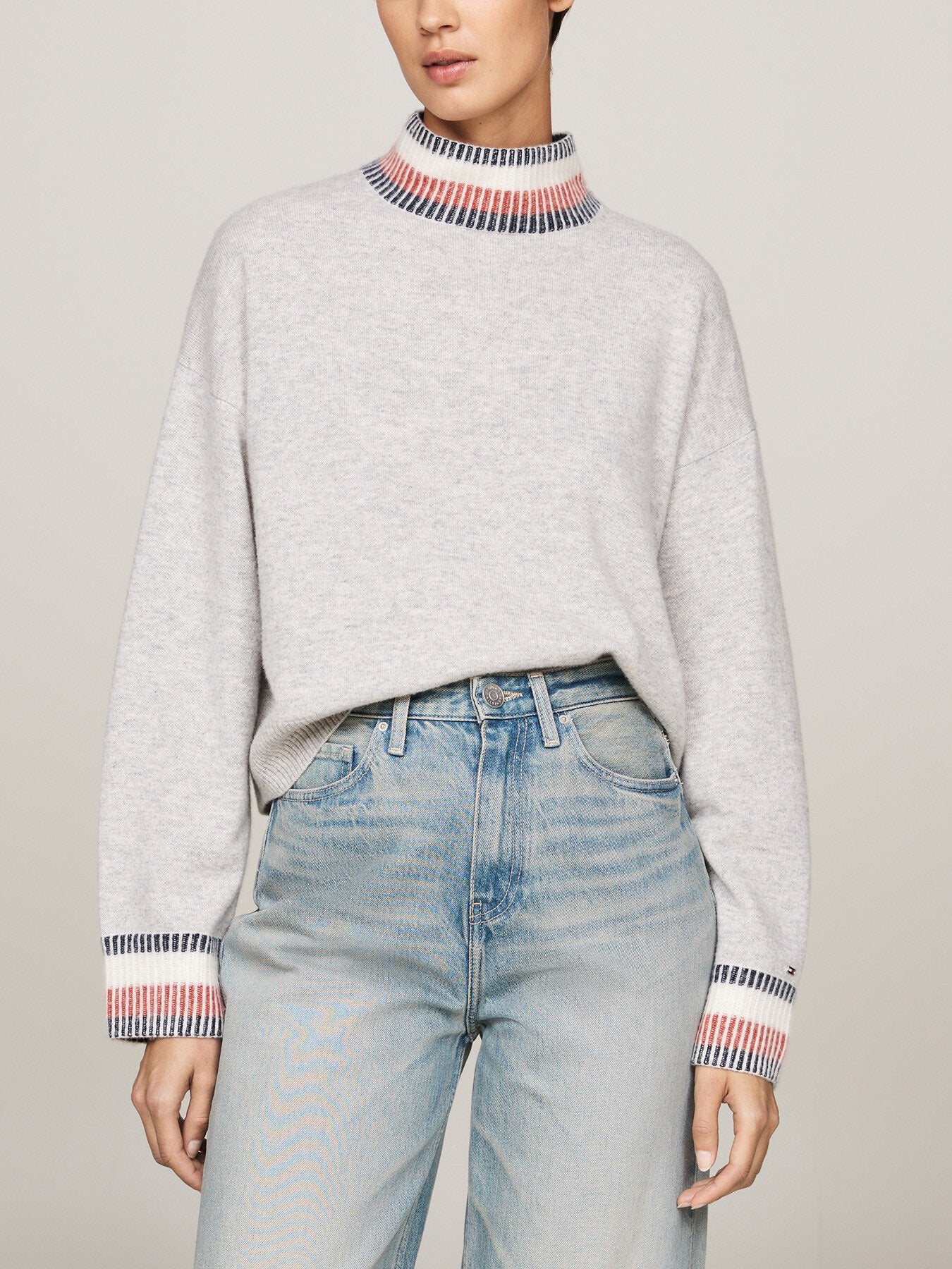 Mock Turtleneck Jumper with Cashmere - Image 5
