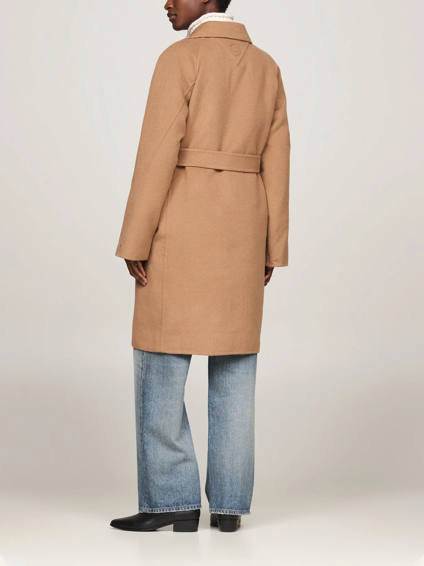 Double Faced Wool Rich Belted Coat - Image 3