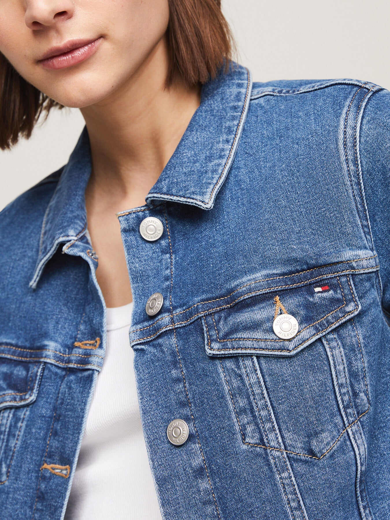 Slim Fit Denim Trucker Jacket - Image 3