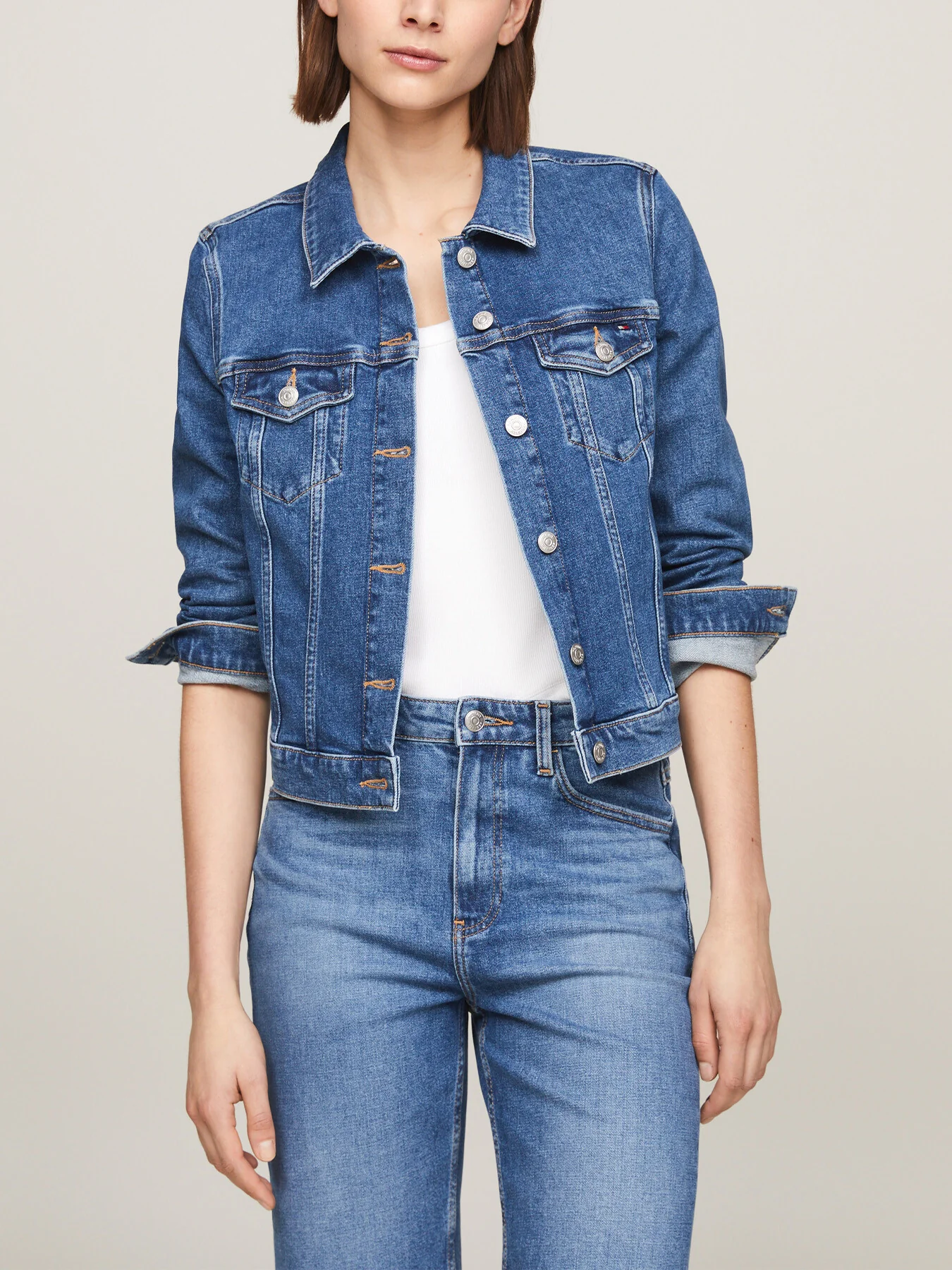 Slim Fit Denim Trucker Jacket - Image 4