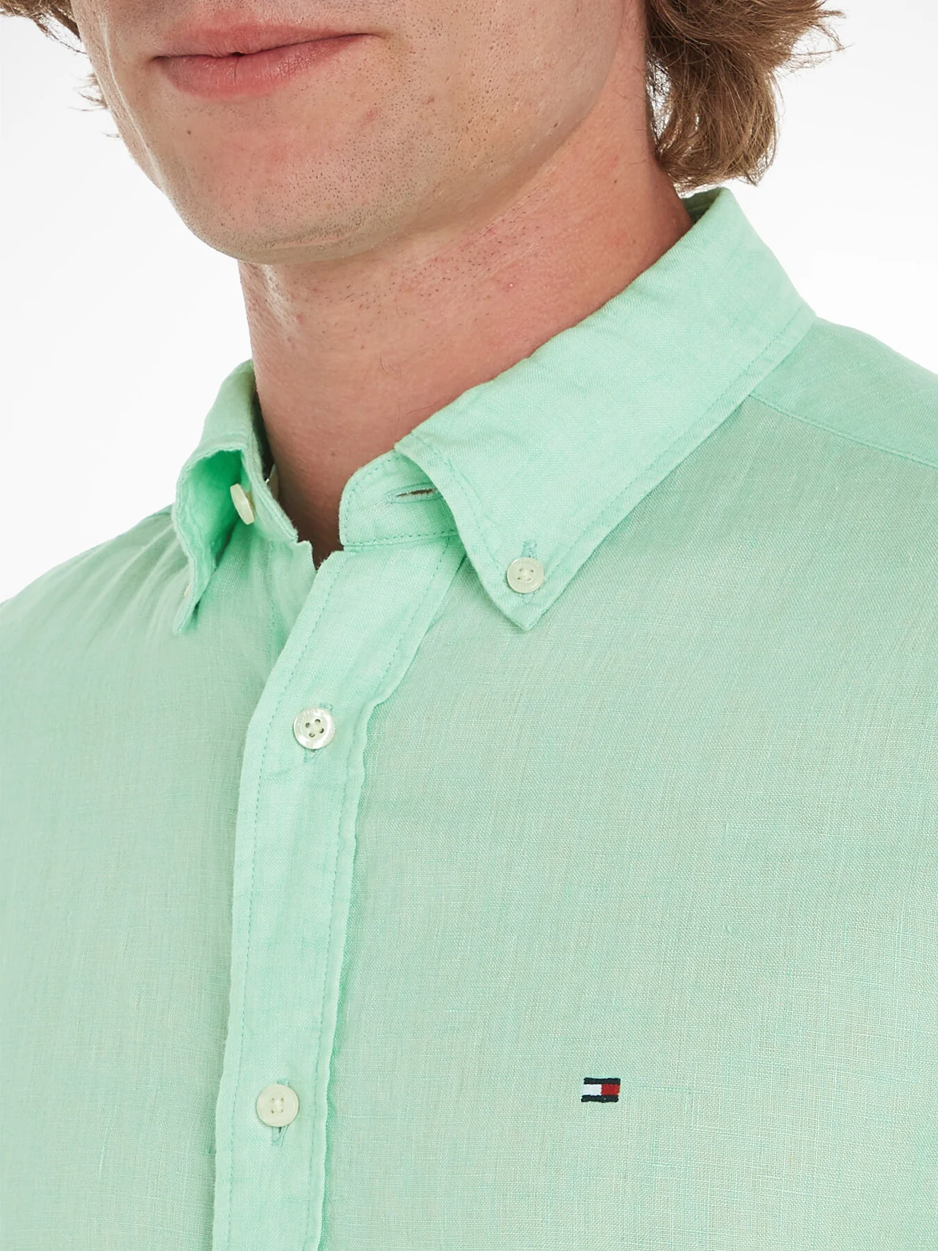 Pigment Dyed Linen Regular Fit Shirt - Image 3