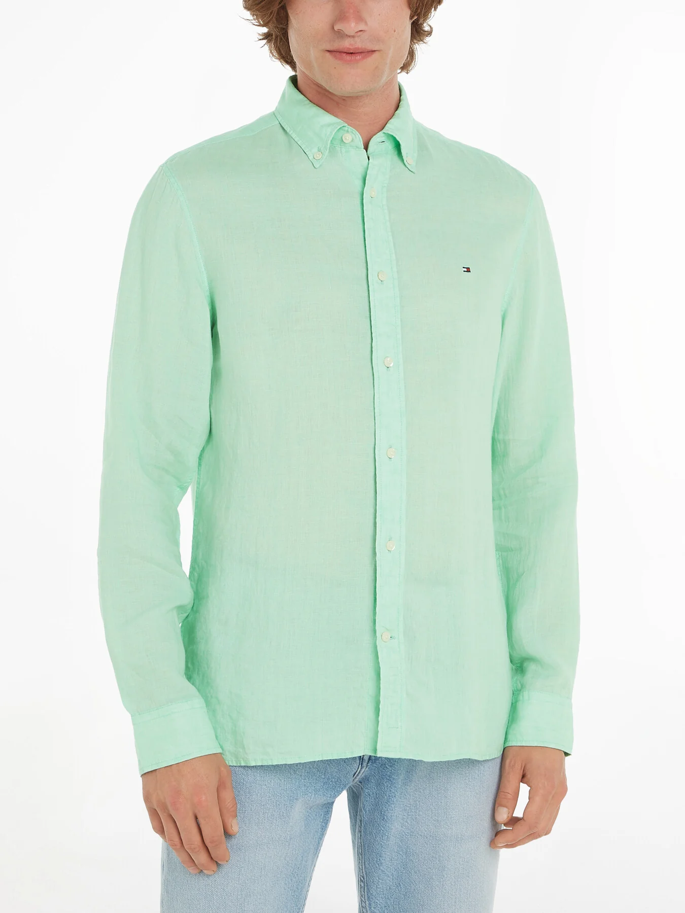 Pigment Dyed Linen Regular Fit Shirt - Image 4