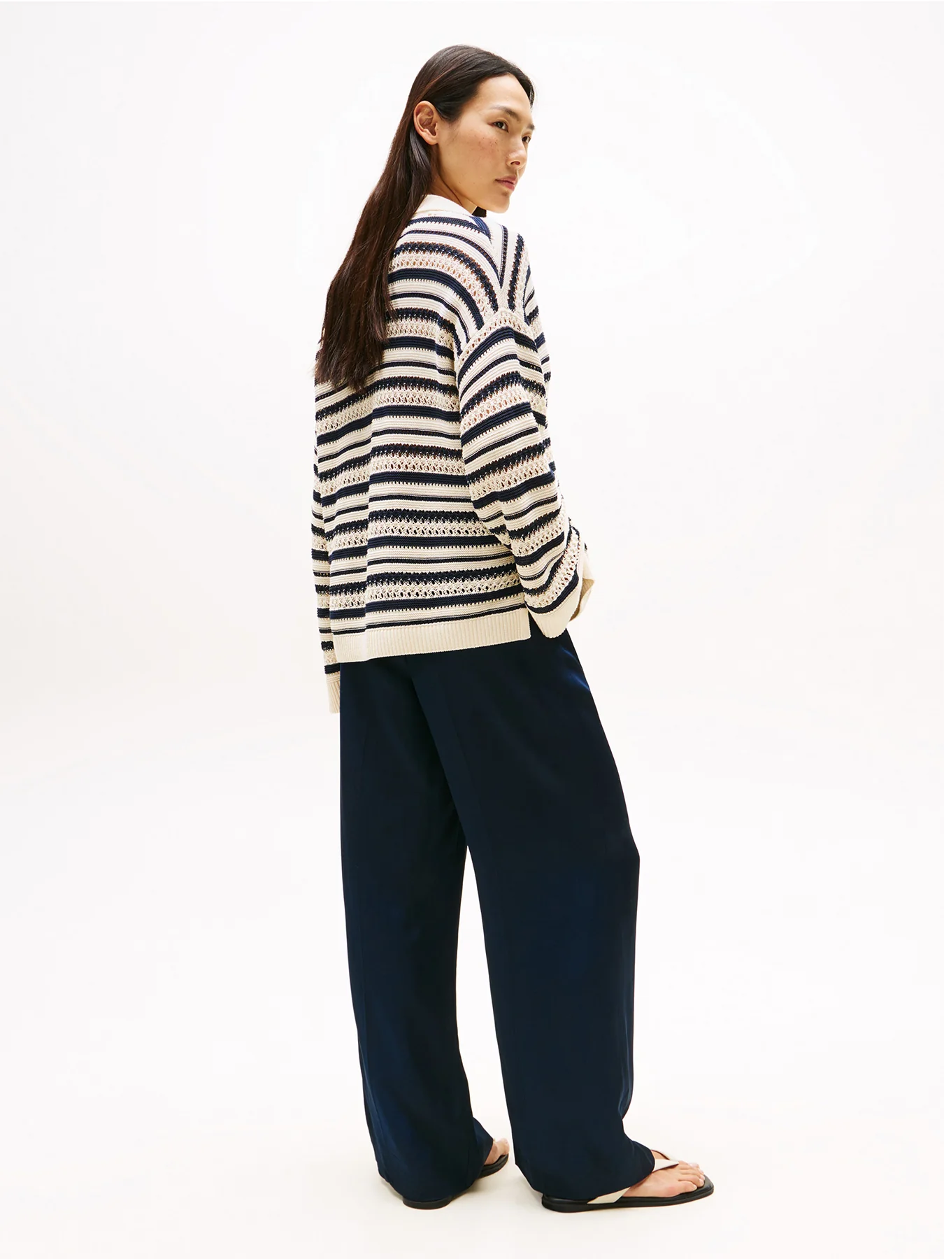 Crochet Oversized Polo Jumper - Image 3