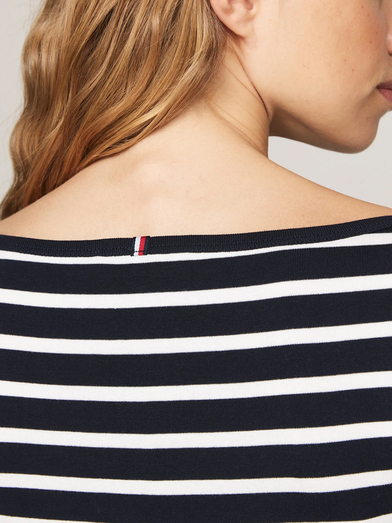 Boat Neck Slim T-Shirt Stripe - Image 3
