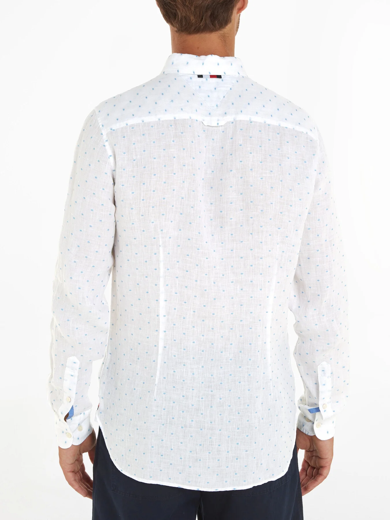 Linen Flag Embroidery Slim Fit Shi - Image 2