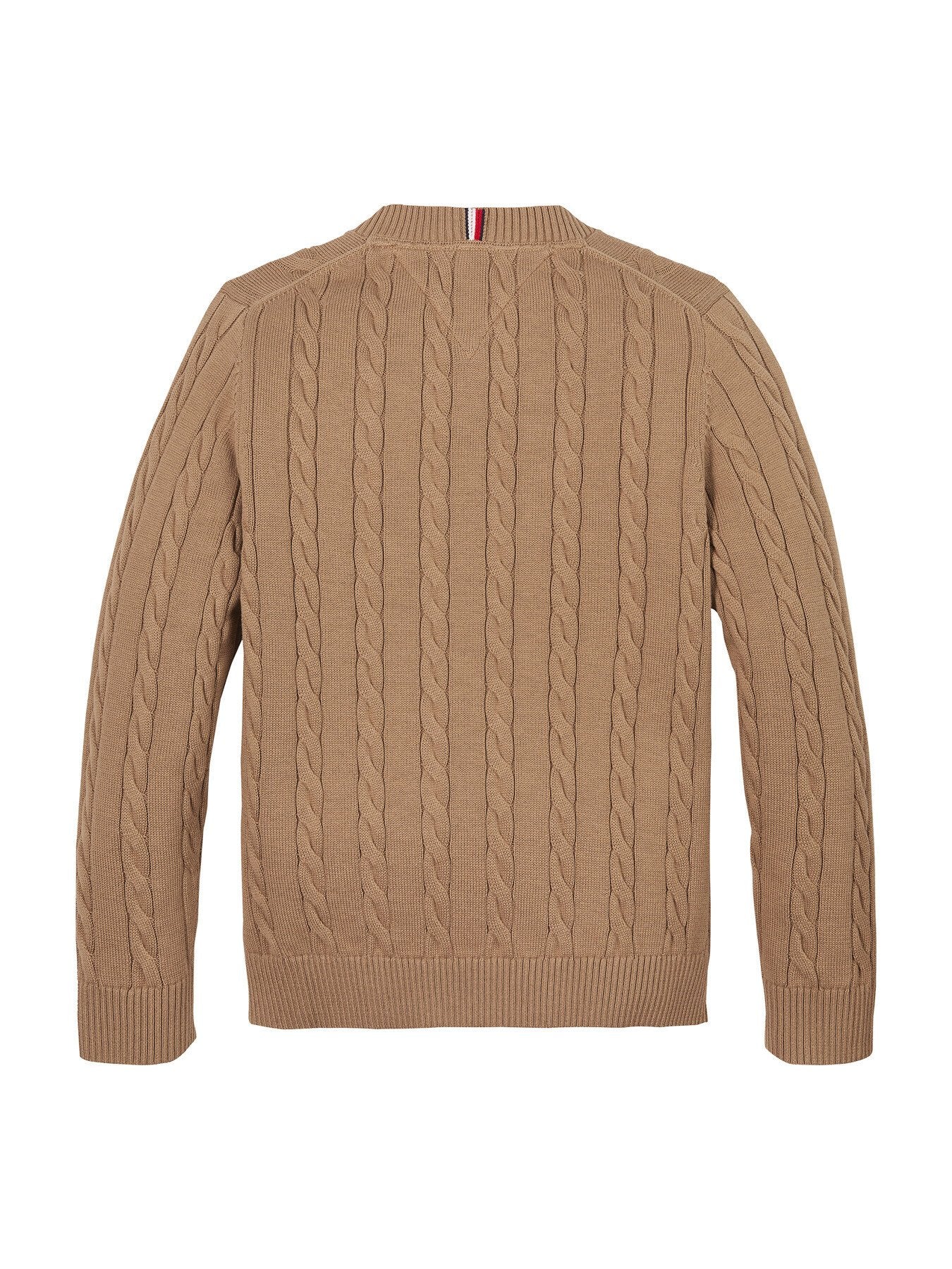 Cotton Crew Neck Cable Sweater - Image 5