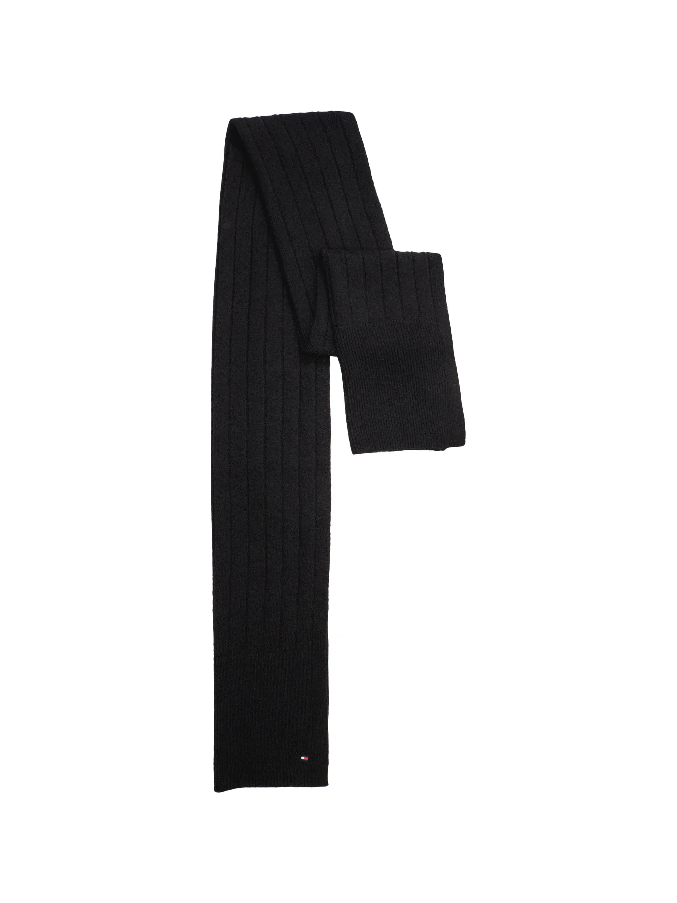 Flag Fluffy Scarf In Black