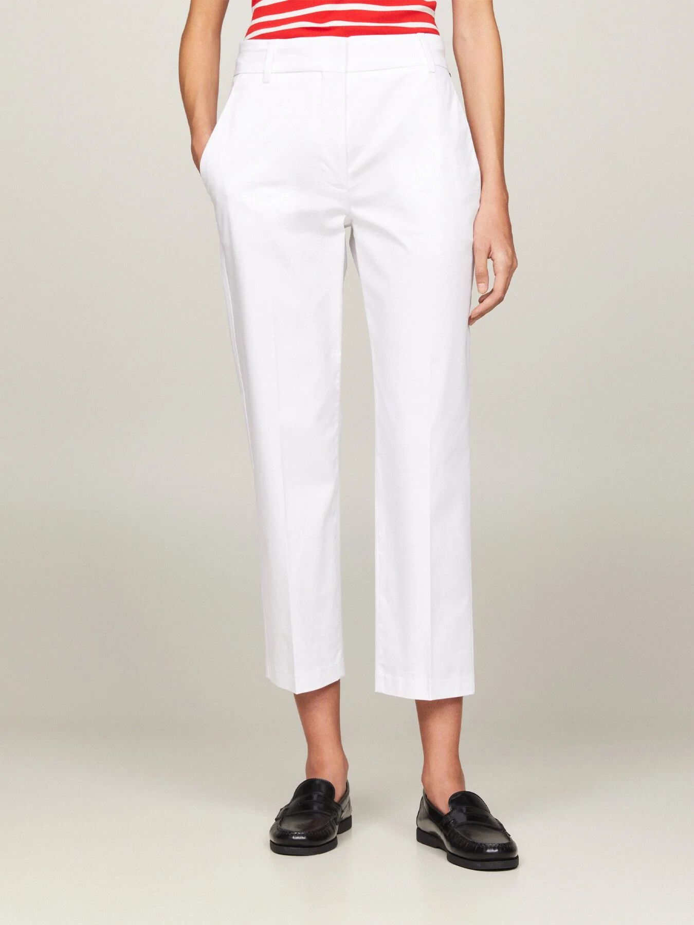 Cotton Blend Slim Fit Straight Leg Chinos - Image 4