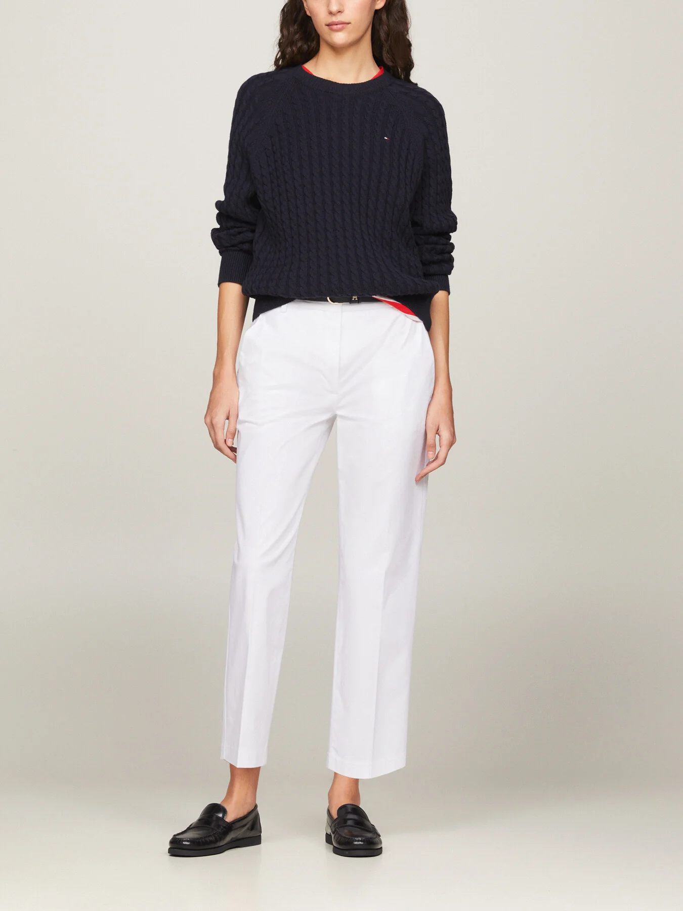 Cotton Blend Slim Fit Straight Leg Chinos - Image 5