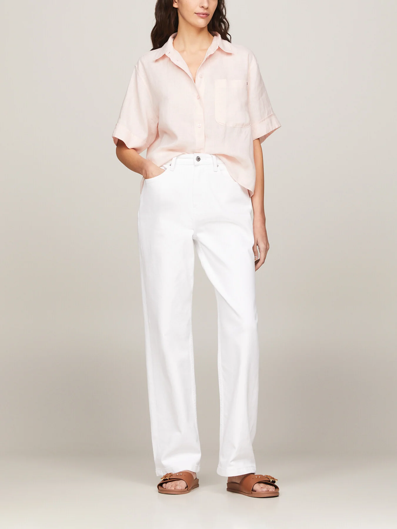 Linen Relaxed Fit Short Sleeve Shirt - Image 5