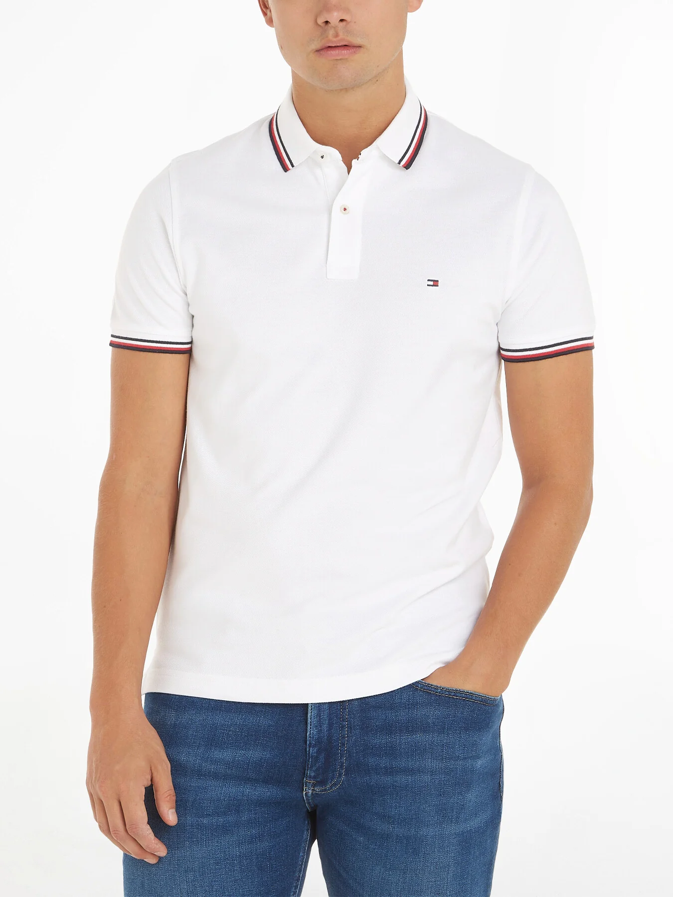 Tommy Tipped Slim Polo Top - Image 4