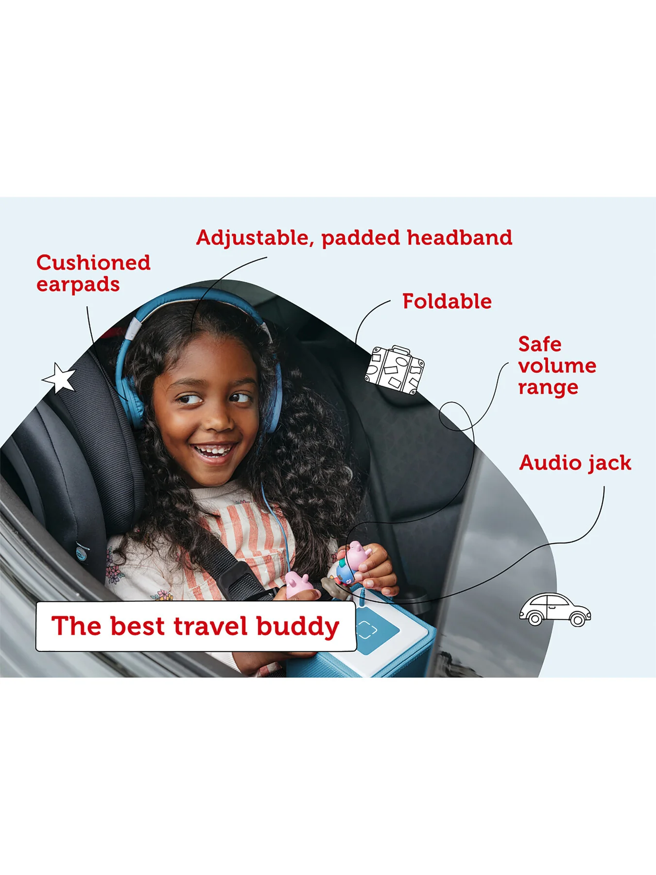 Foldable Headphones - Light Blue - Image 5