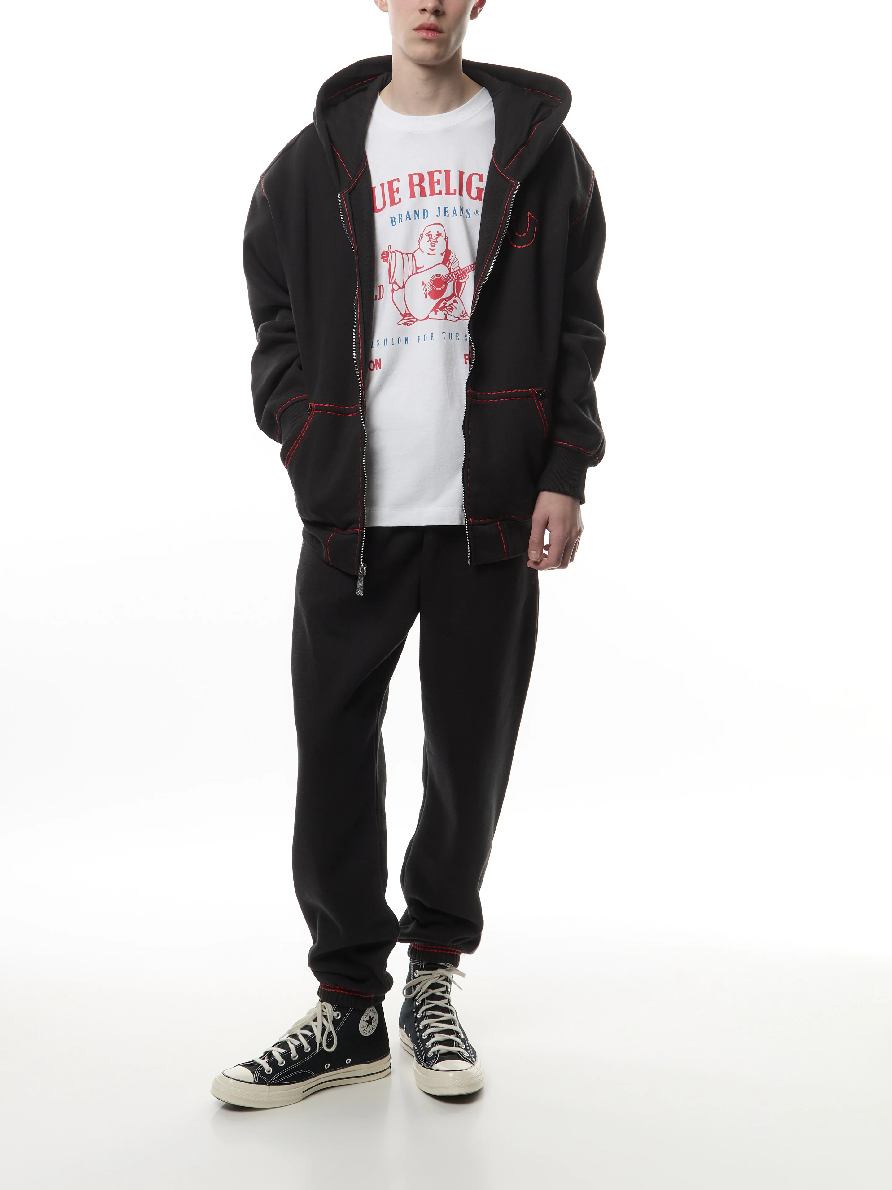 Fleece Super T Full Zip Up Buddha Embroidery - Image 2