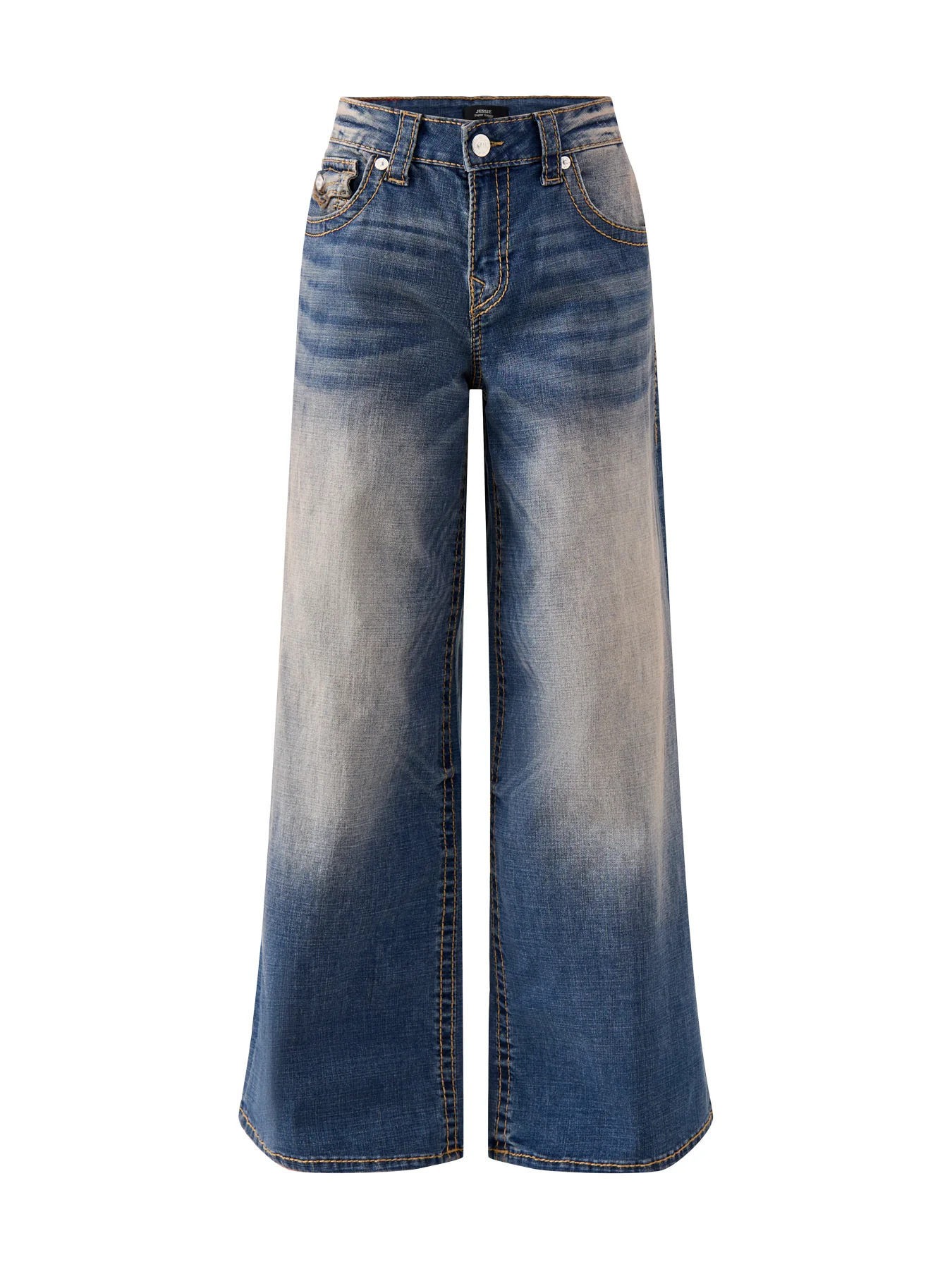 Jessie Super Baggy Flap Jeans Blue