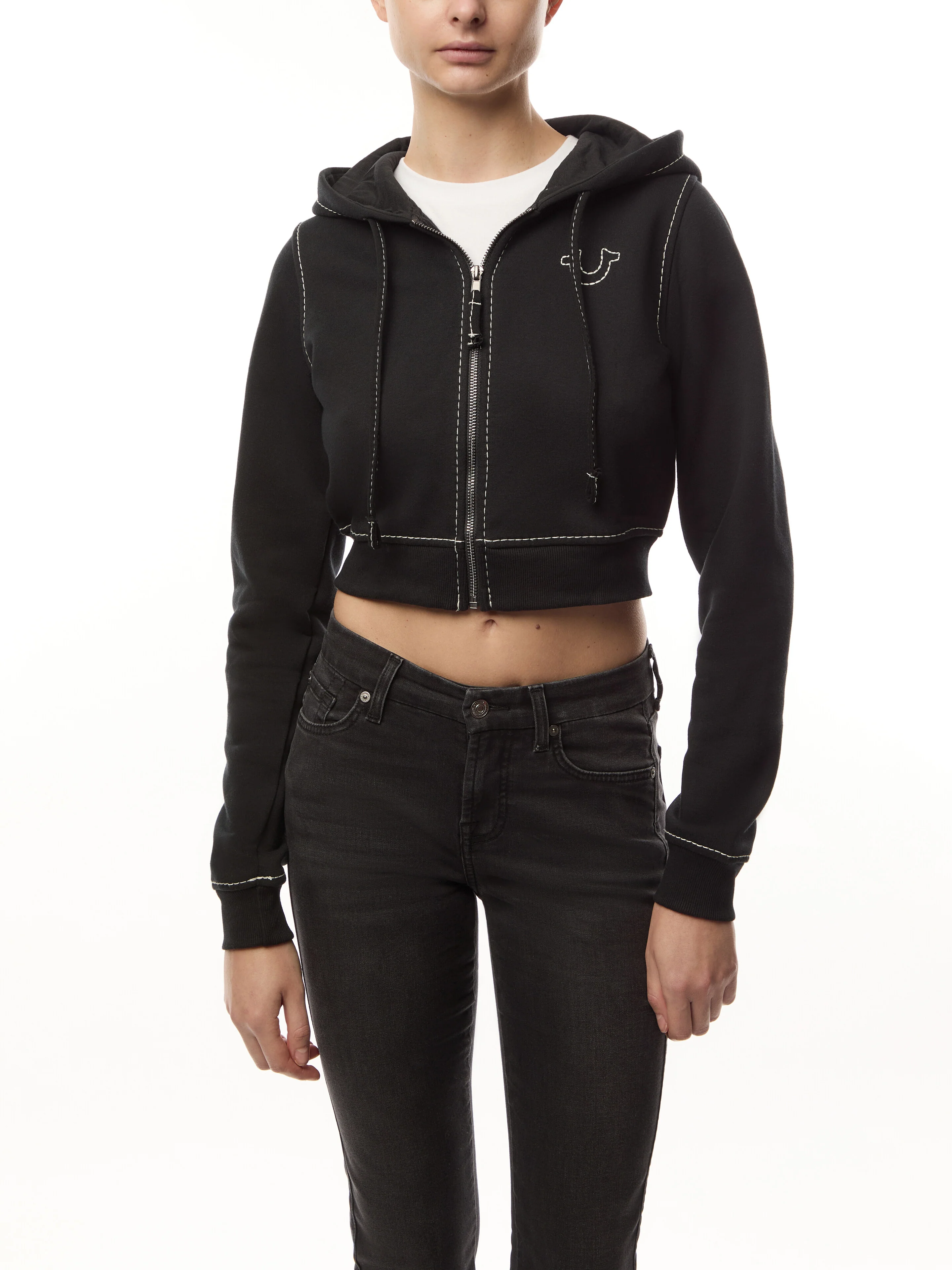 Shrunken Big T Zip Hoodie - Image 4