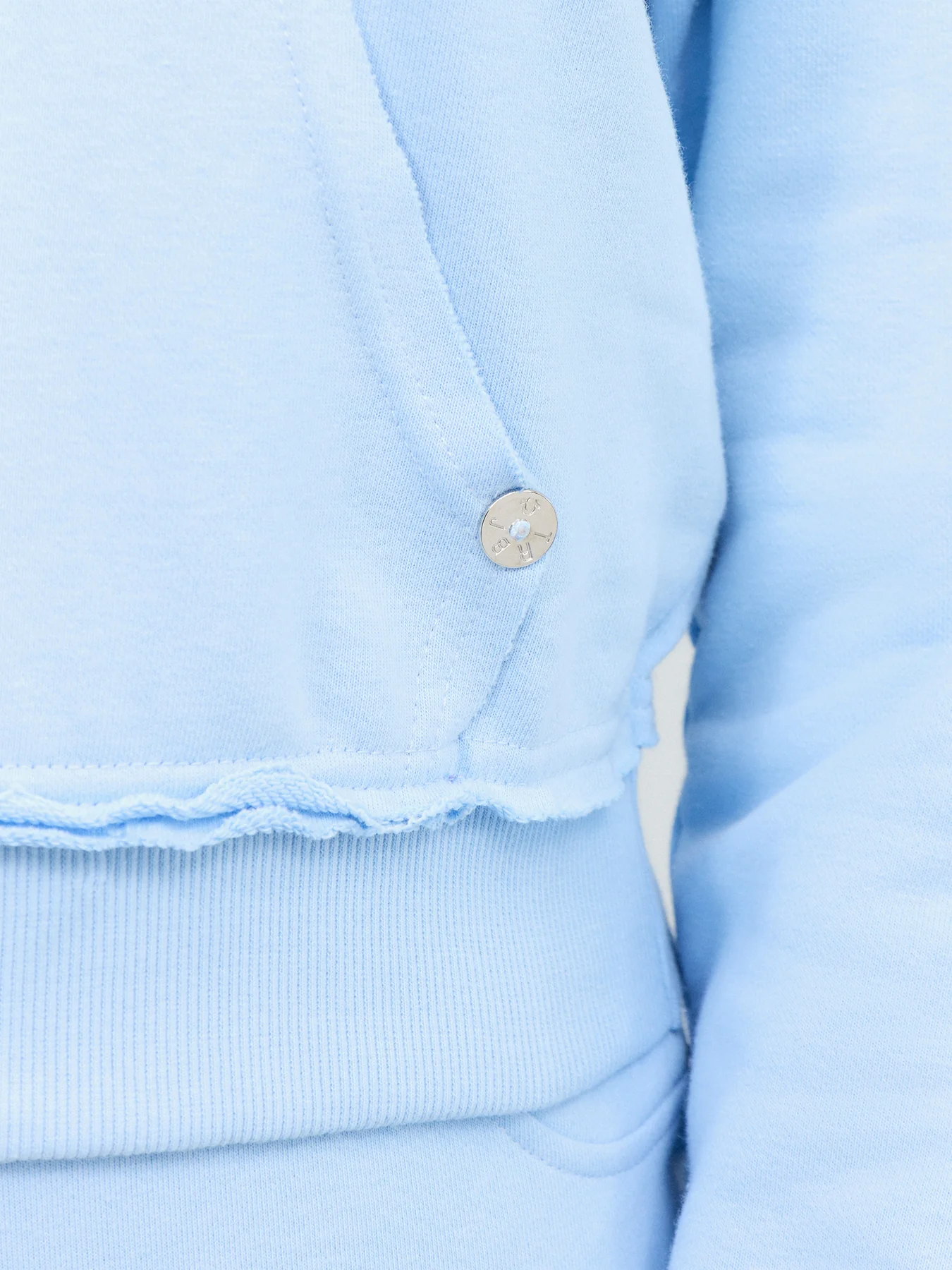 Terry V Notch Hoodie Raw Edge - Image 3
