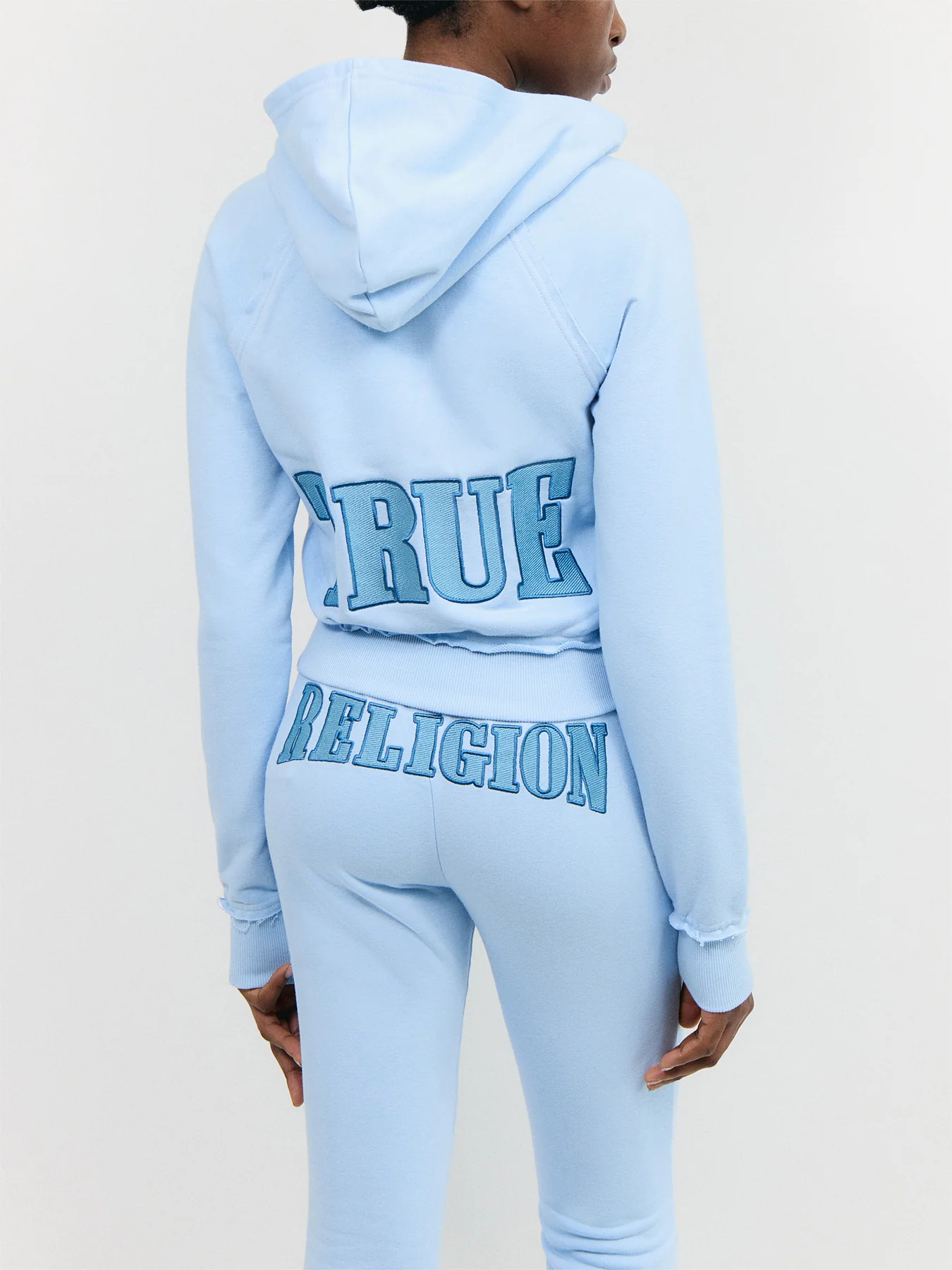 Terry V Notch Hoodie Raw Edge - Image 5