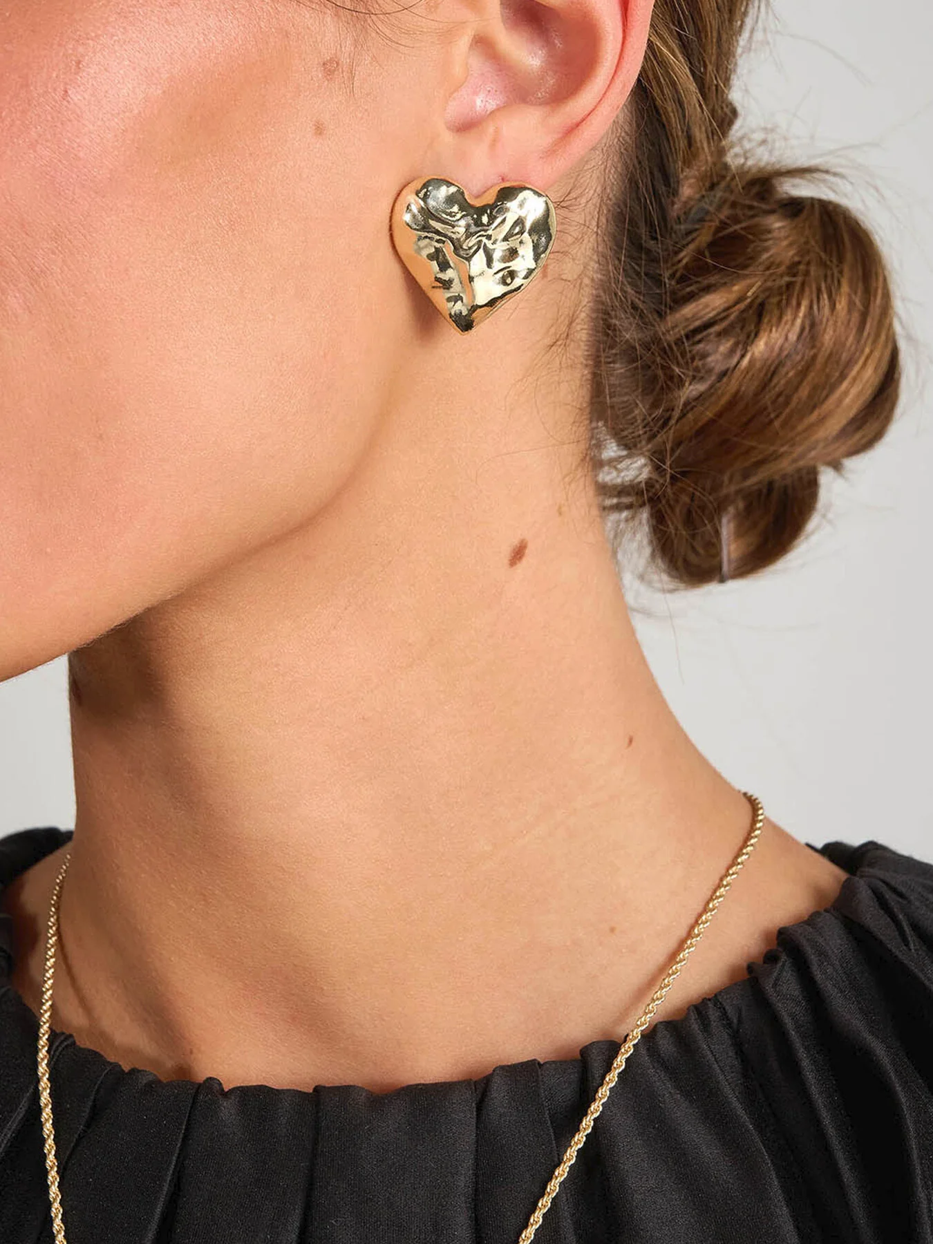 Large Heart Stud Earrings - Image 2