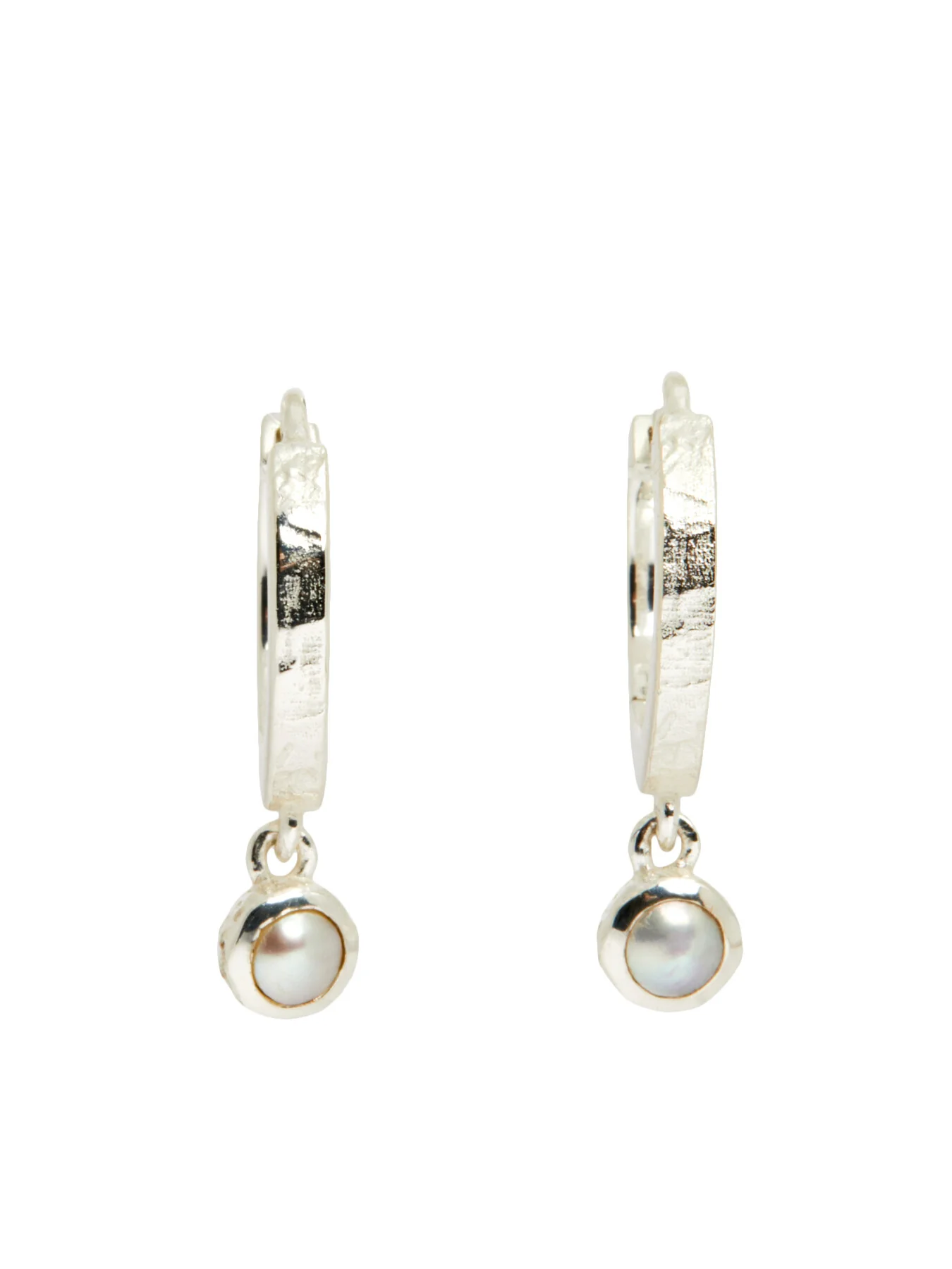 Pearl Hoop Earrings - Image 2