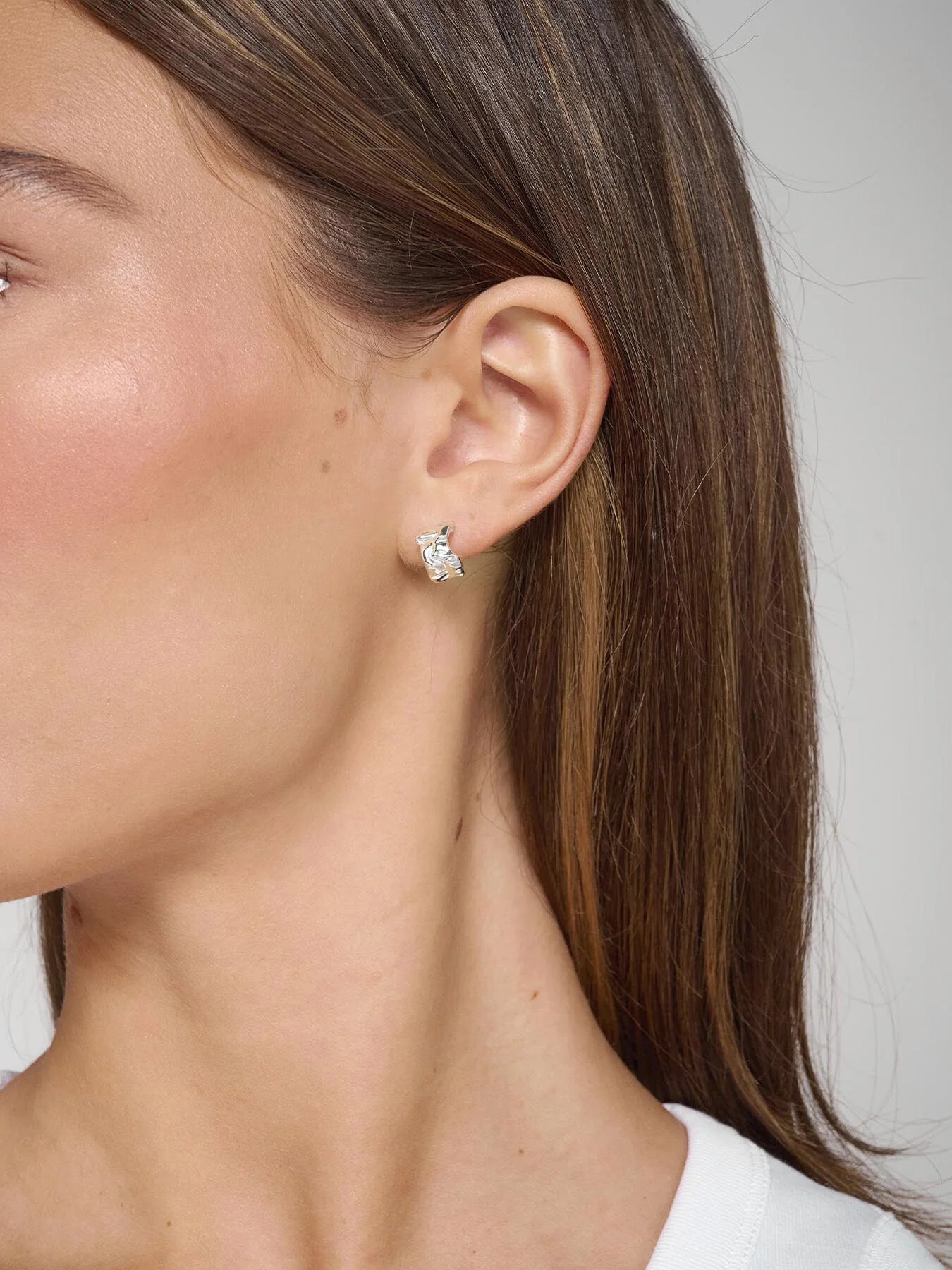 Ripple  Scrunched Hoop Earrings - Image 2
