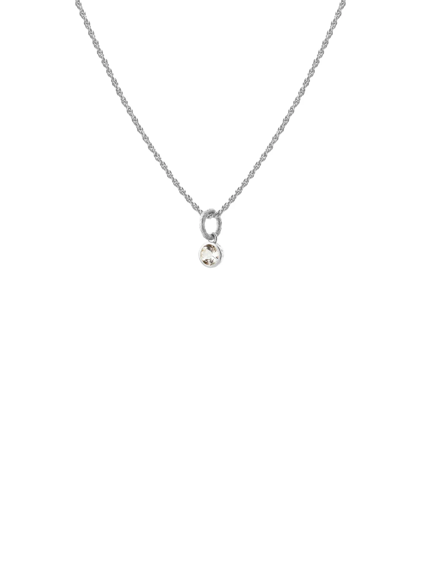 White Topaz Birthstone Necklace