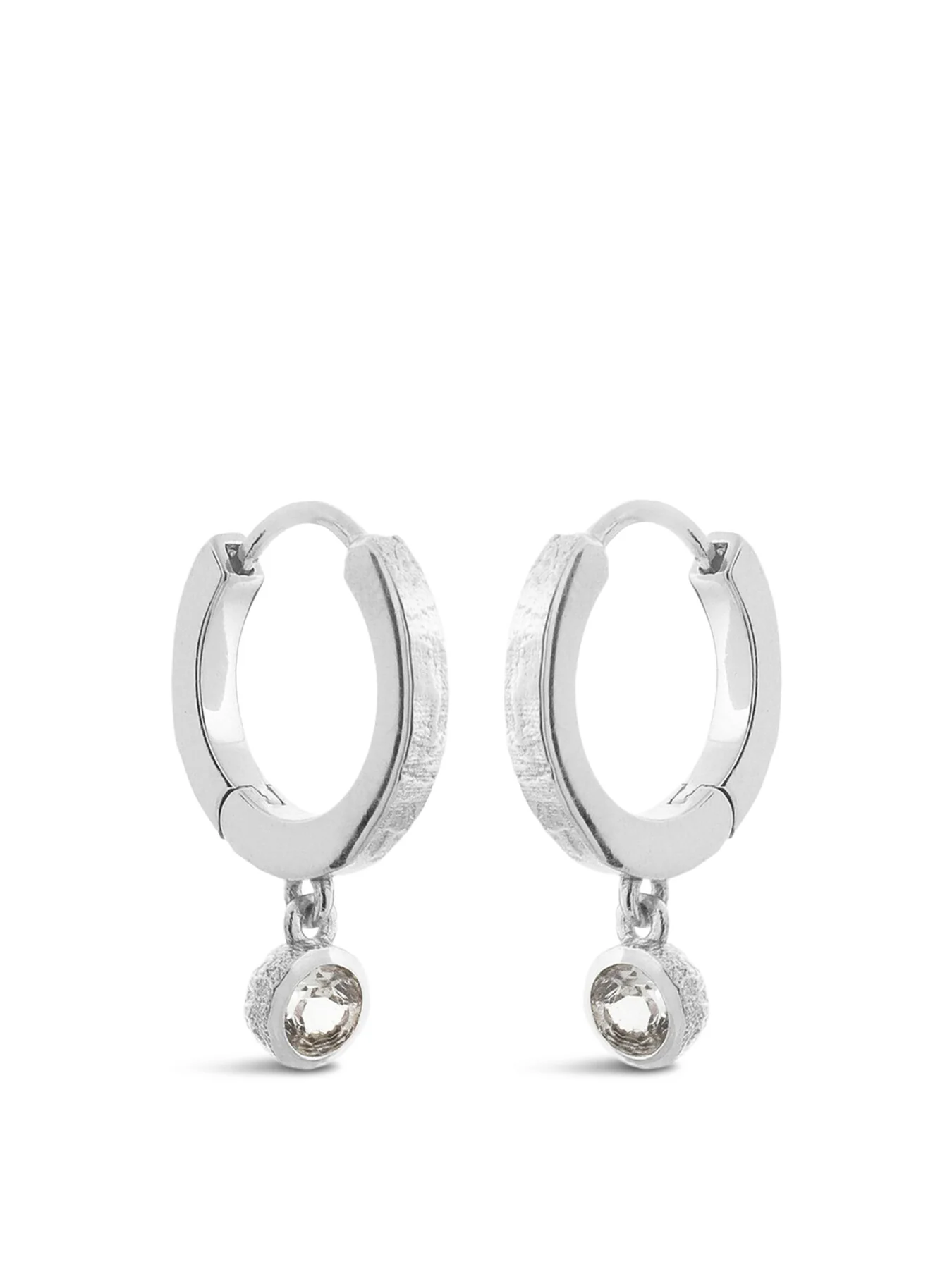 White Topaz Hoop Earrings