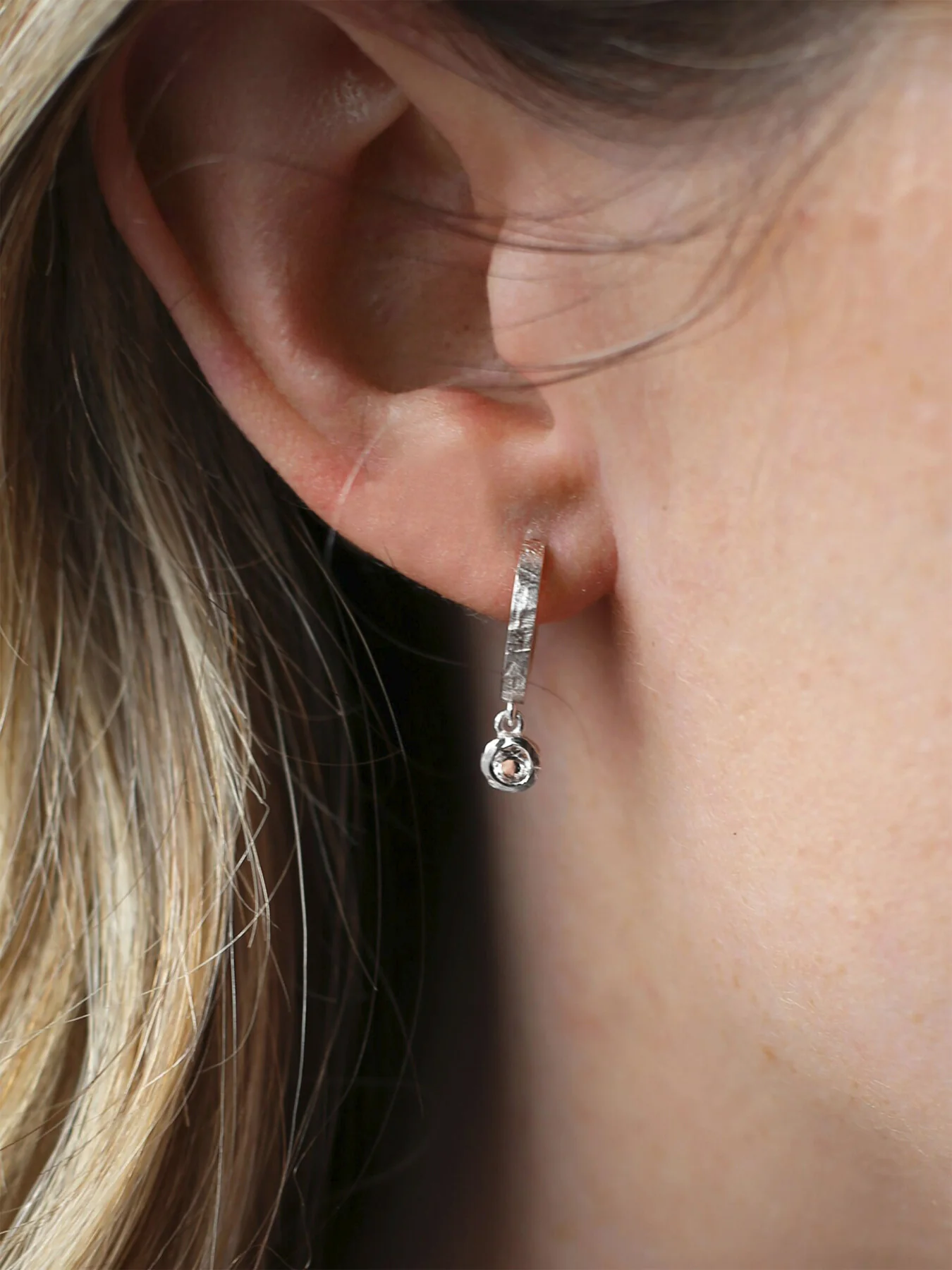 White Topaz Hoop Earrings - Image 2