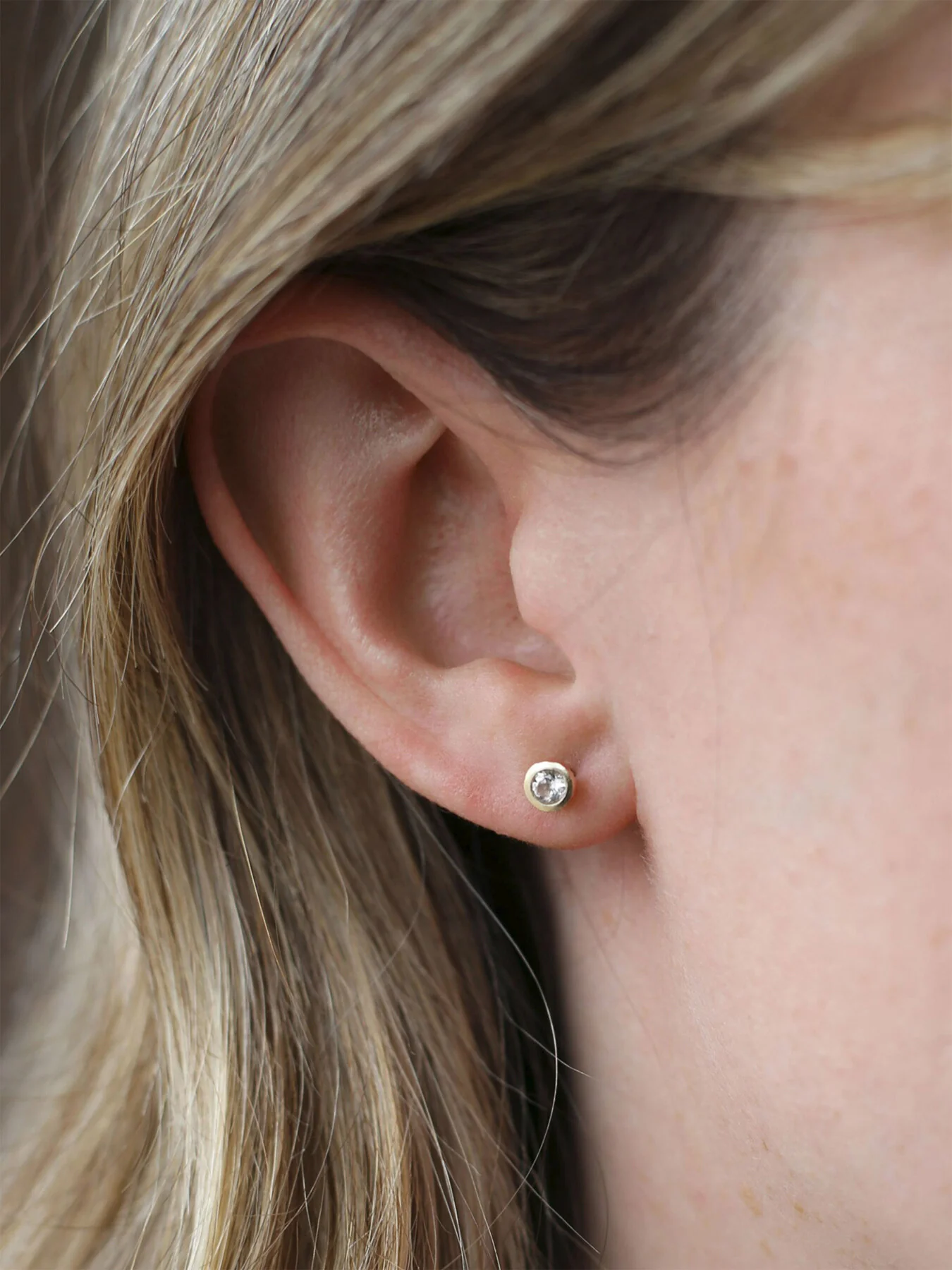 White Topaz Stud Earrings - Image 2