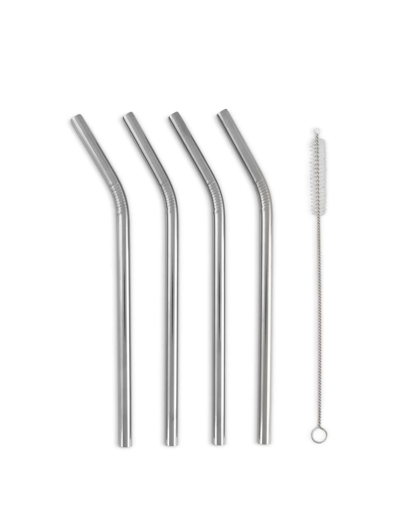 Reusable Metal Straws 4 Pack plus Cleaning Brush - Image 2