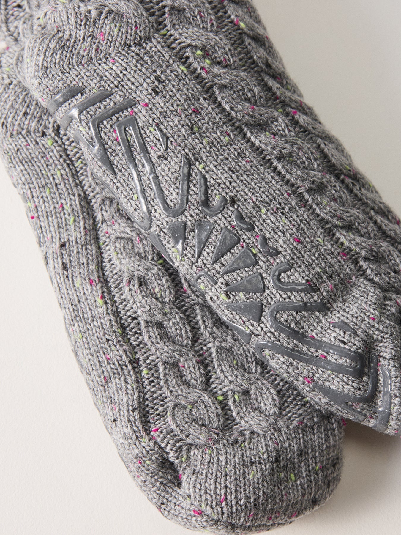 Elowyn Cable Knit Socks Charcoal - Image 2