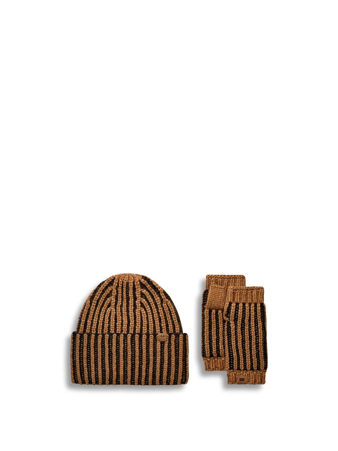 Plaited Hat and Scarf Gift set Black