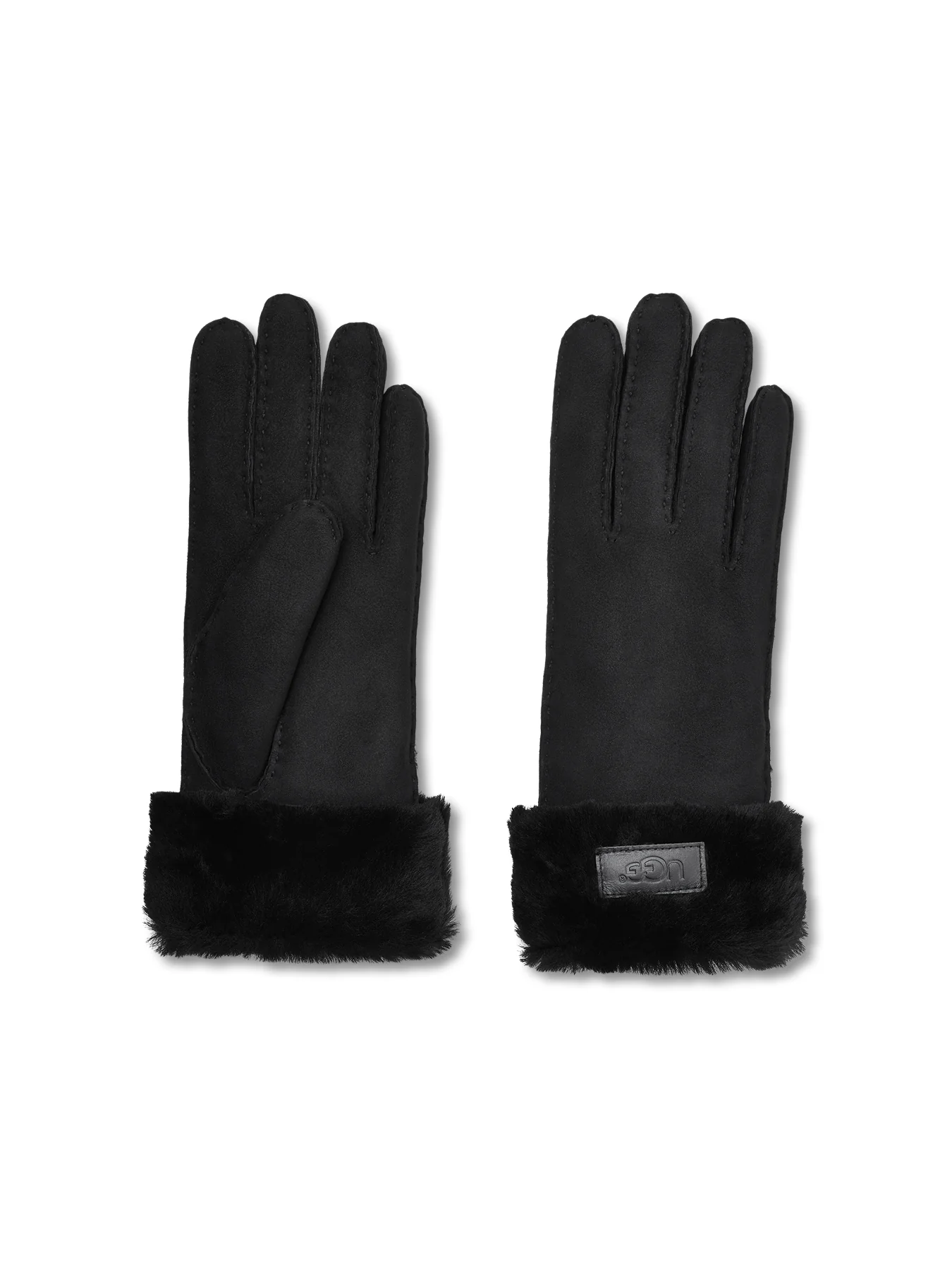 Turn Up Cuff Mittens Black